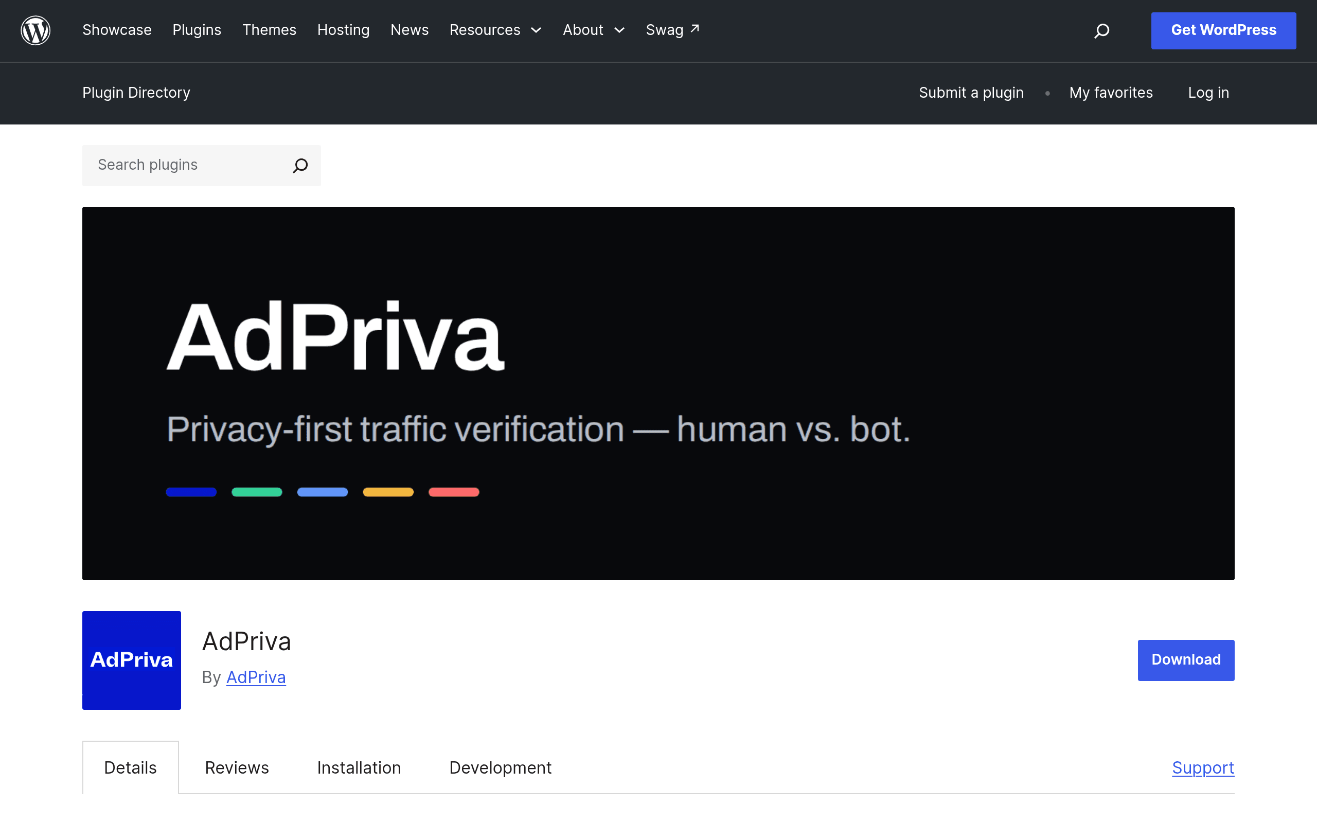 Screenshot of AdPriva