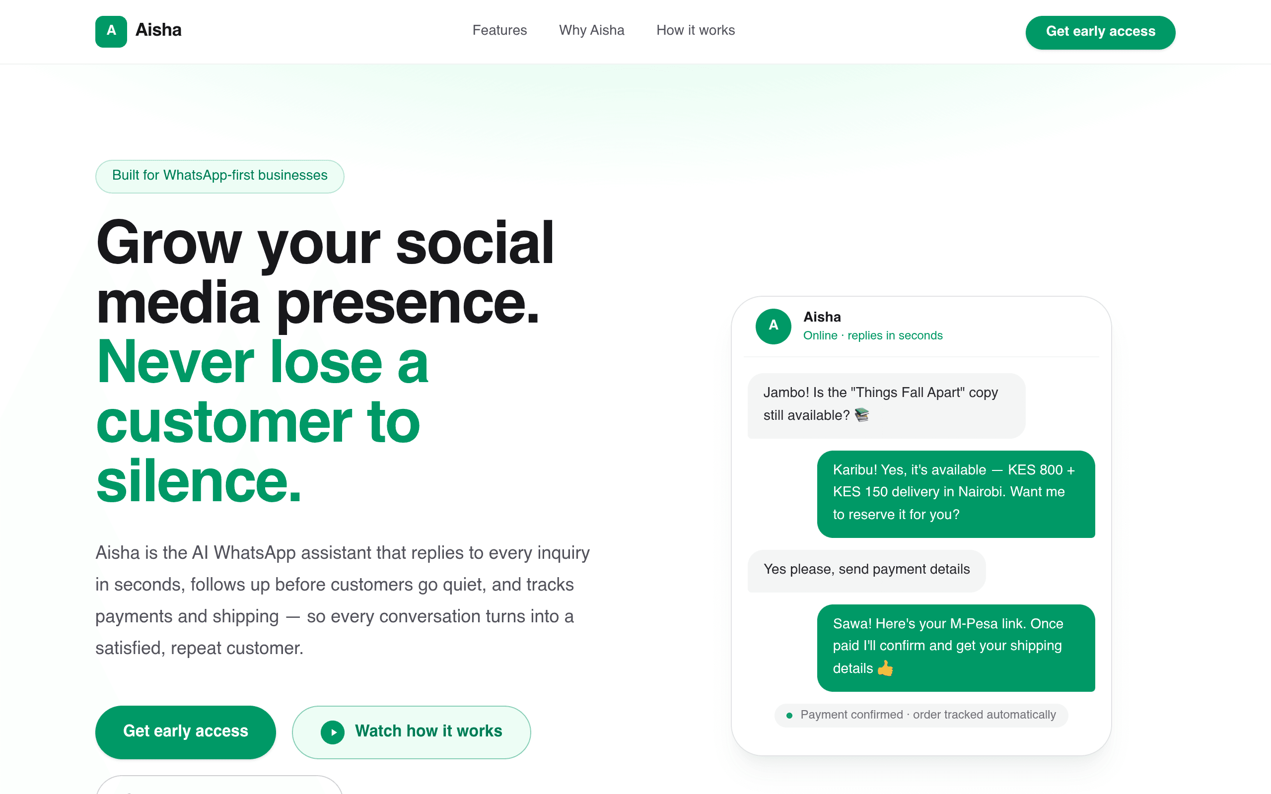 Screenshot of Aisha