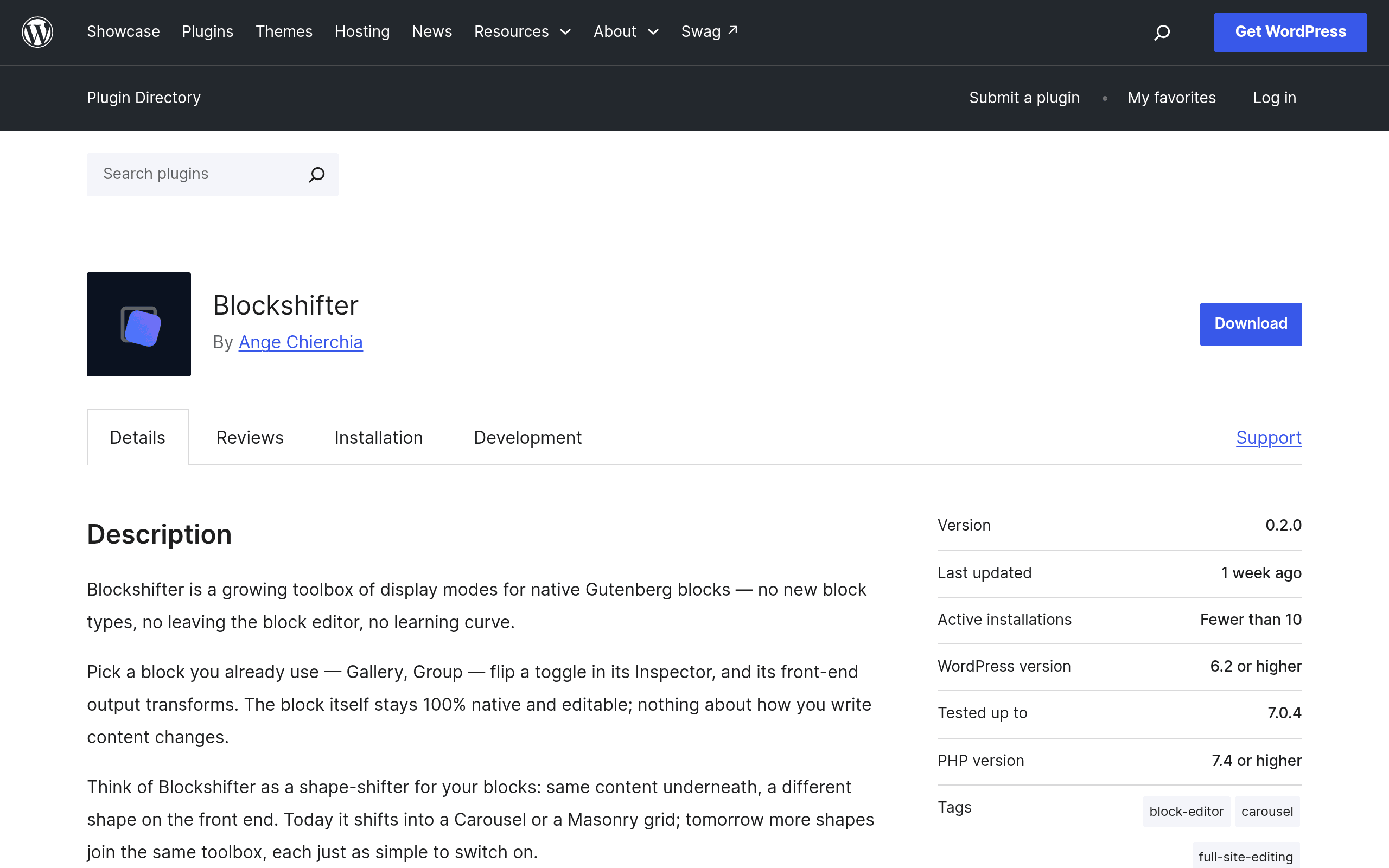 Screenshot of Blockshifter