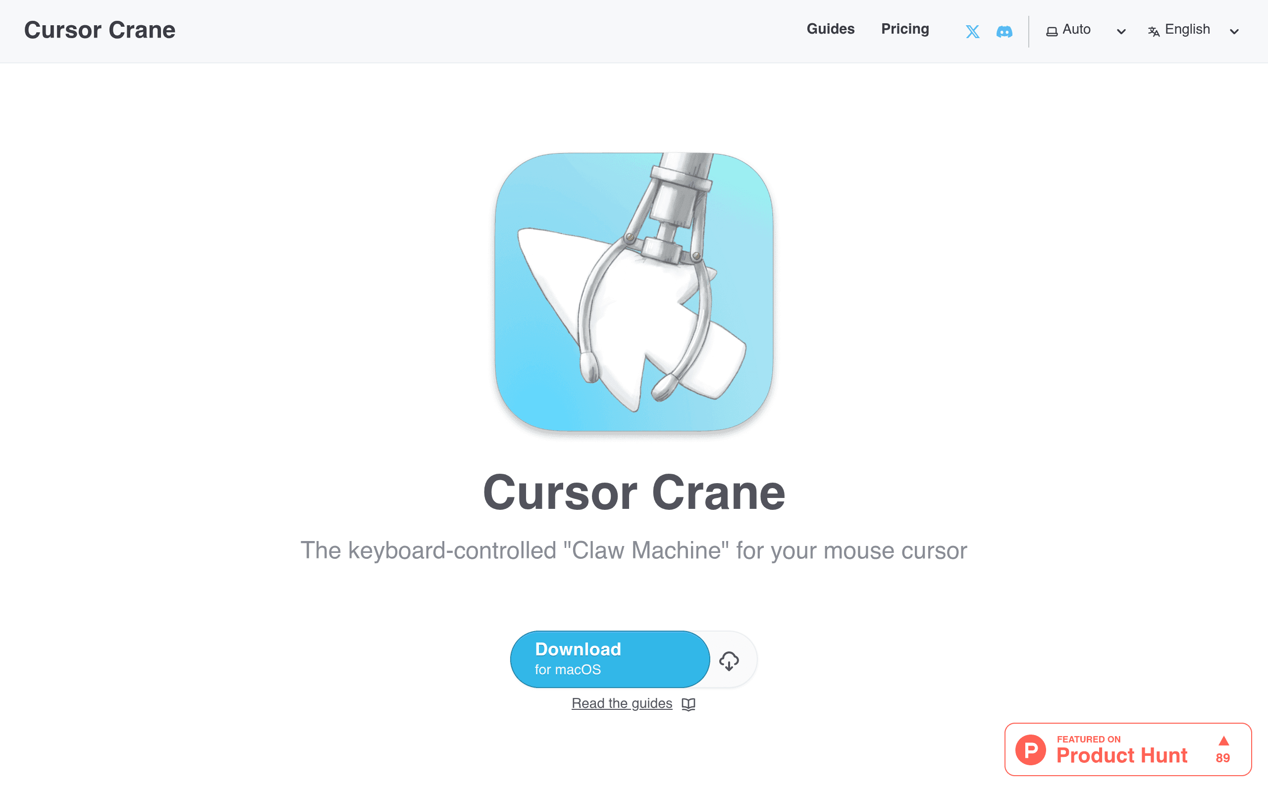 Screenshot of Cursor Crane