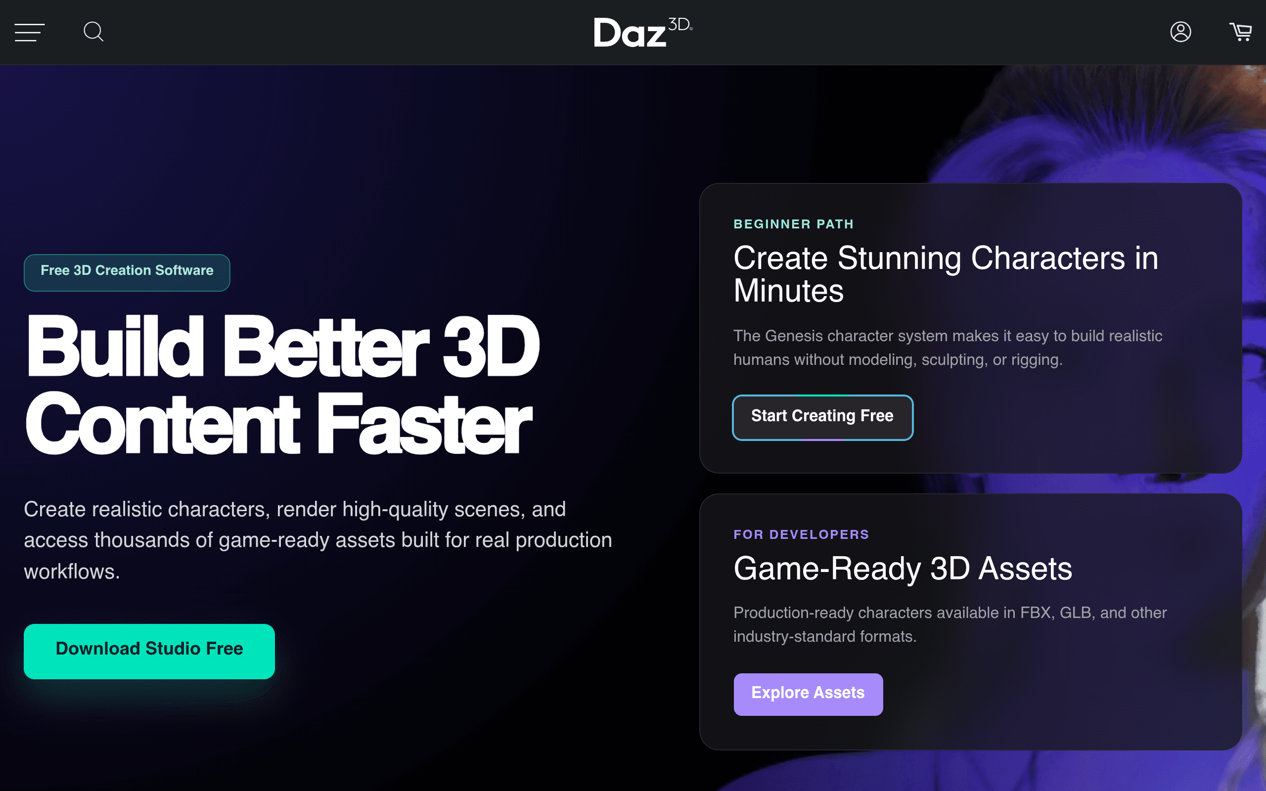 Screenshot of DAZ 3D