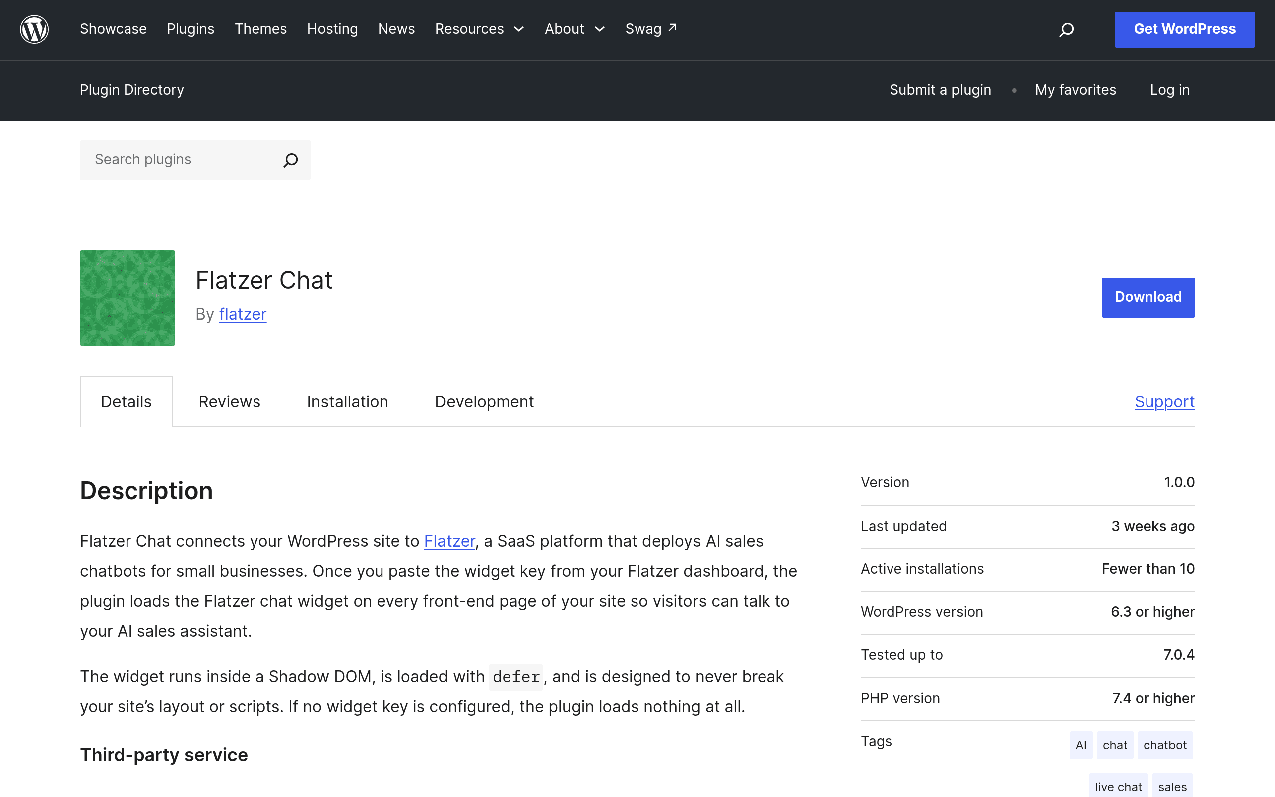 Screenshot of Flatzer Chat