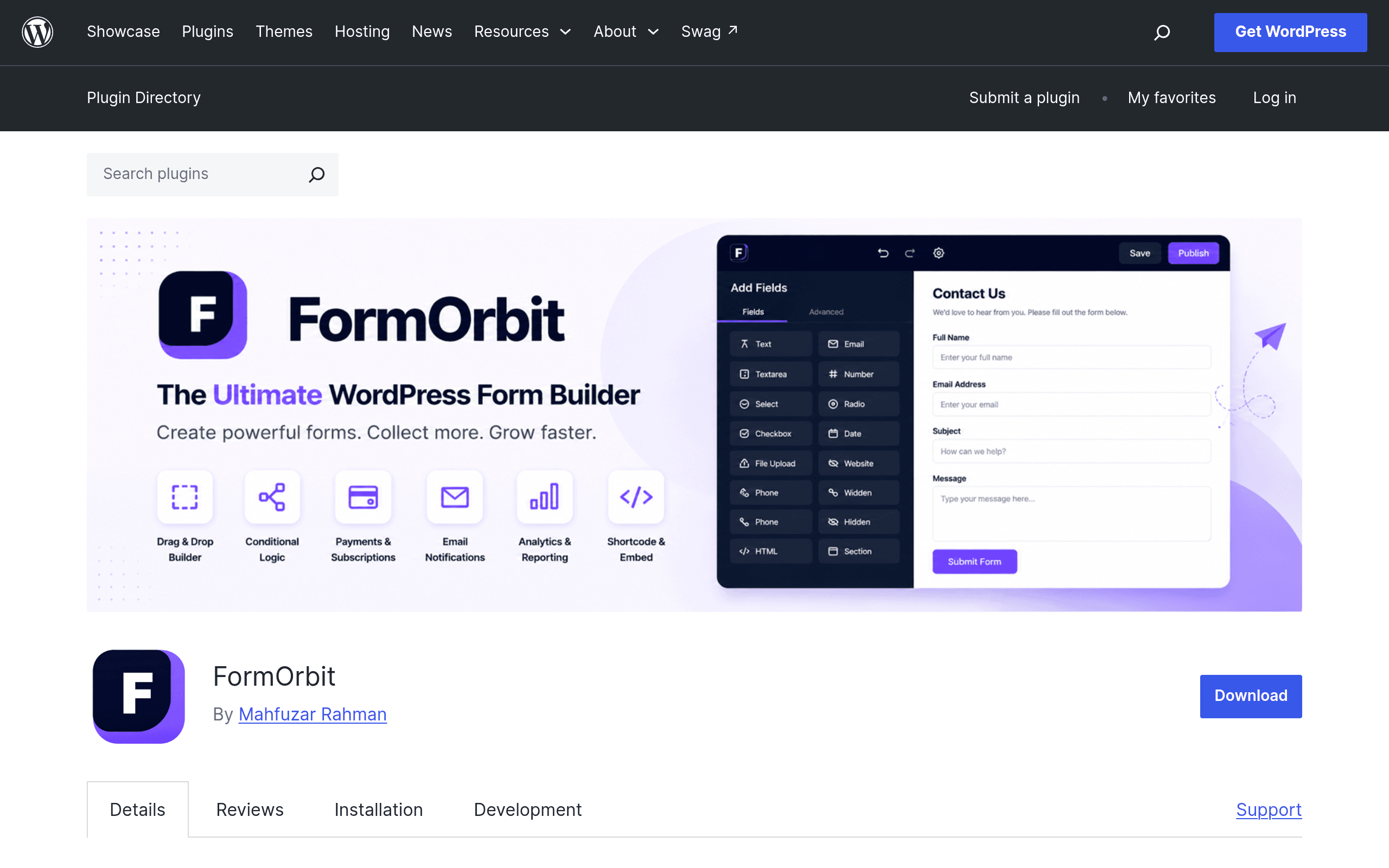 Screenshot of FormOrbit
