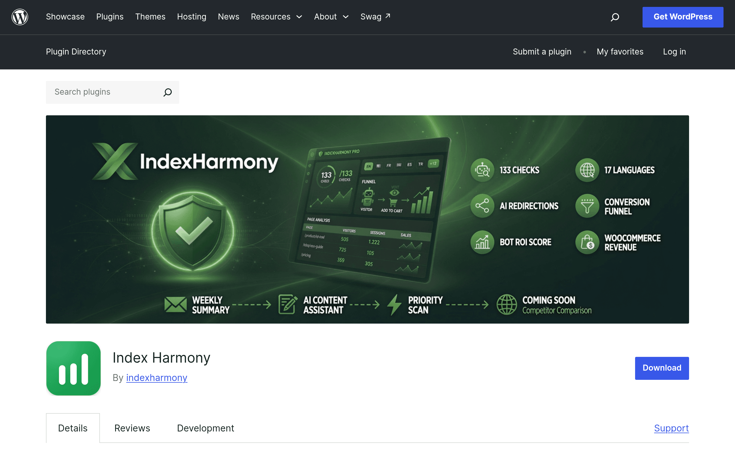 Screenshot of Index Harmony