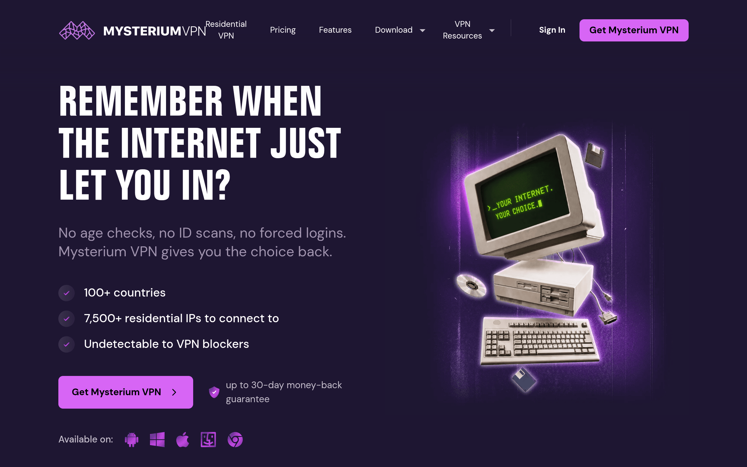 Screenshot of Mysterium VPN