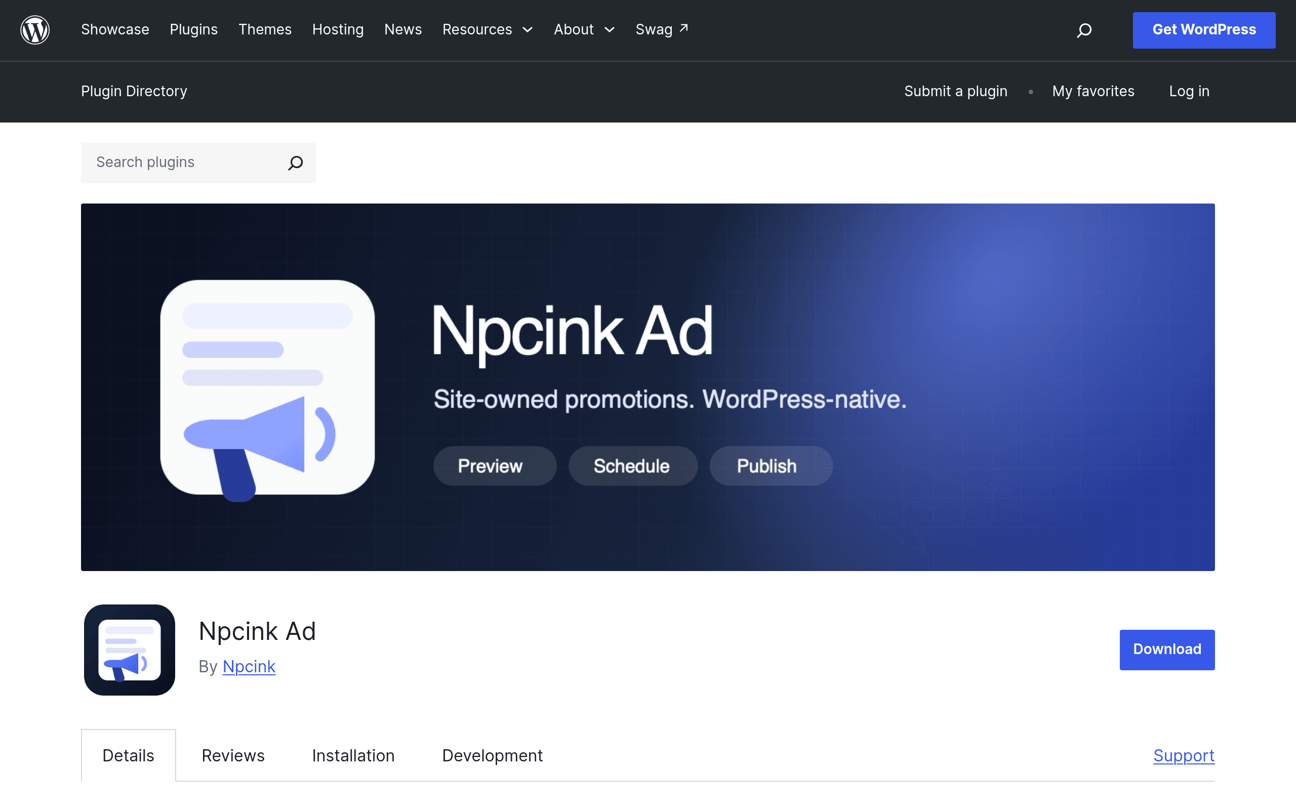 Screenshot of Npcink Ad