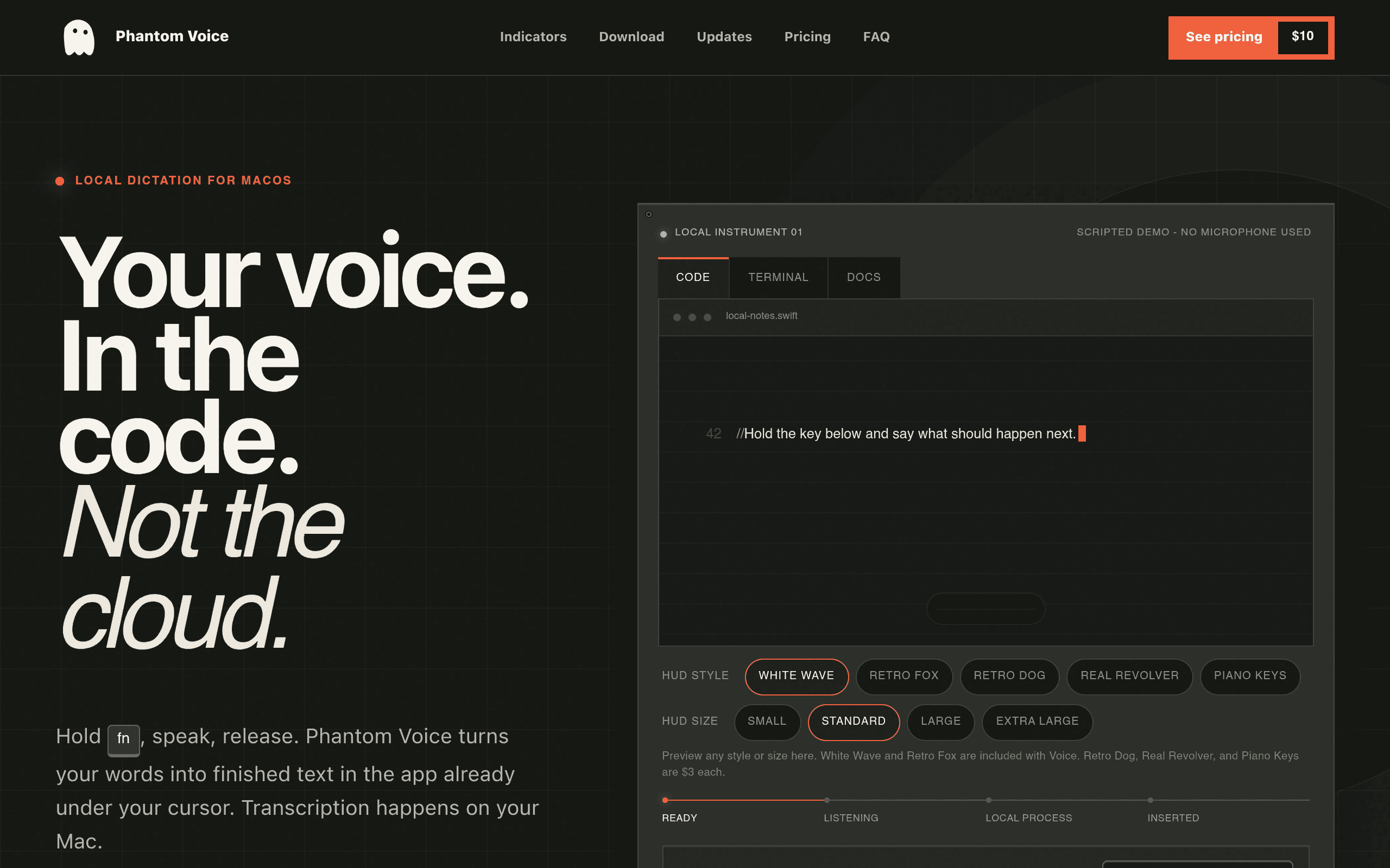 Screenshot of Phantom Voice