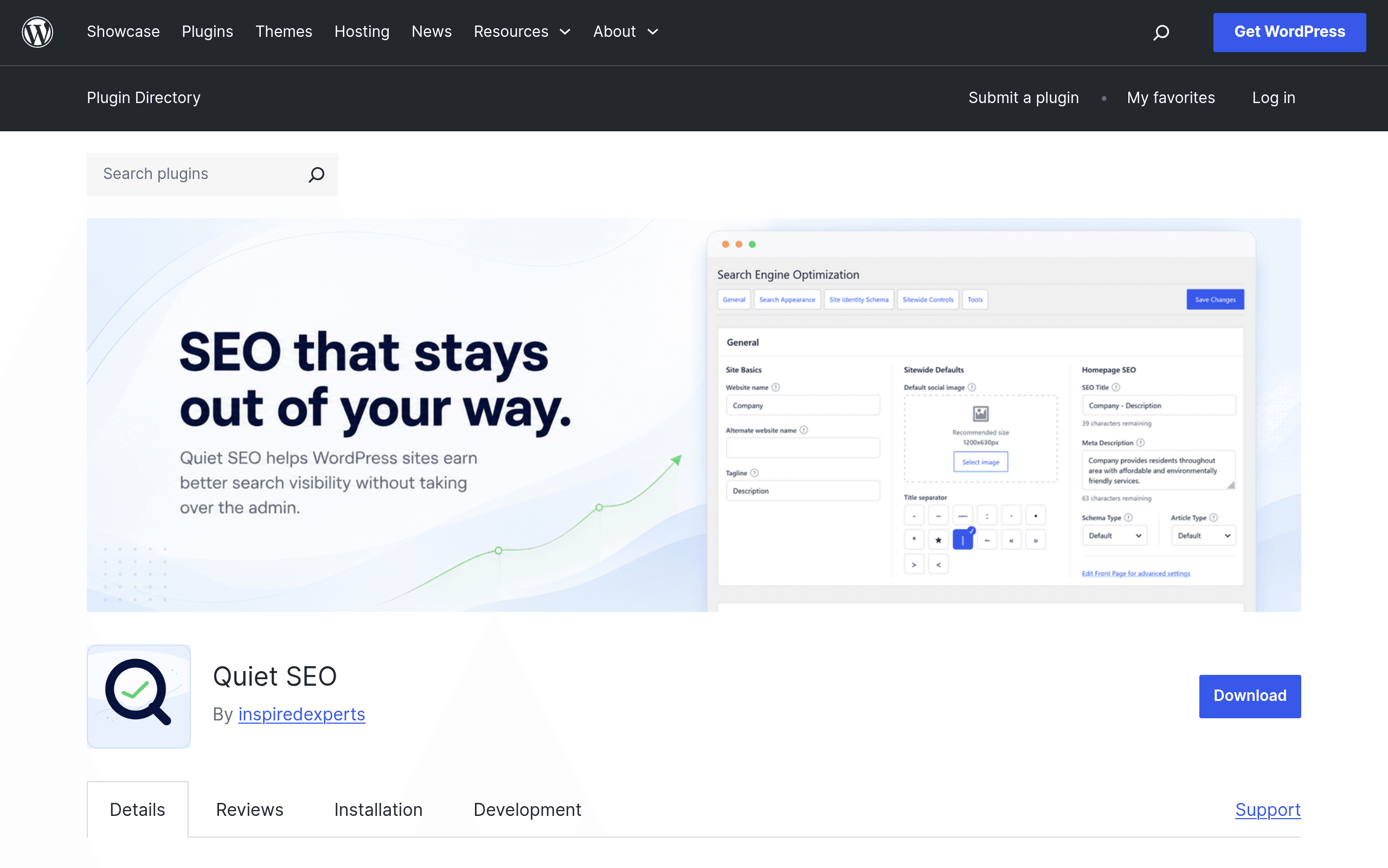 Screenshot of Quiet SEO