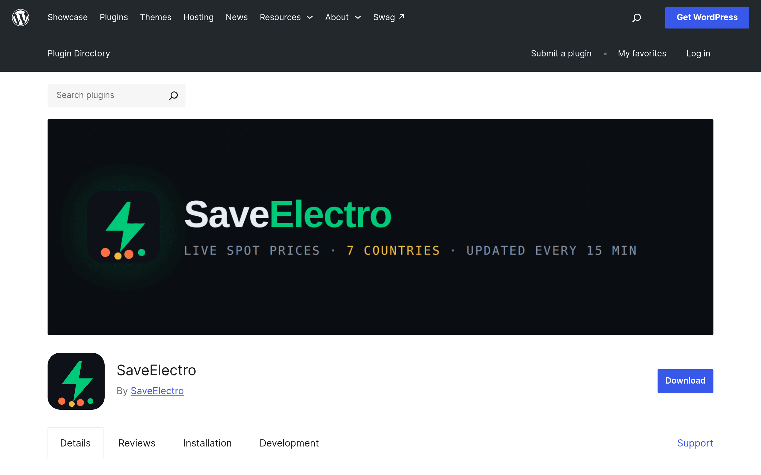 Screenshot of SaveElectro