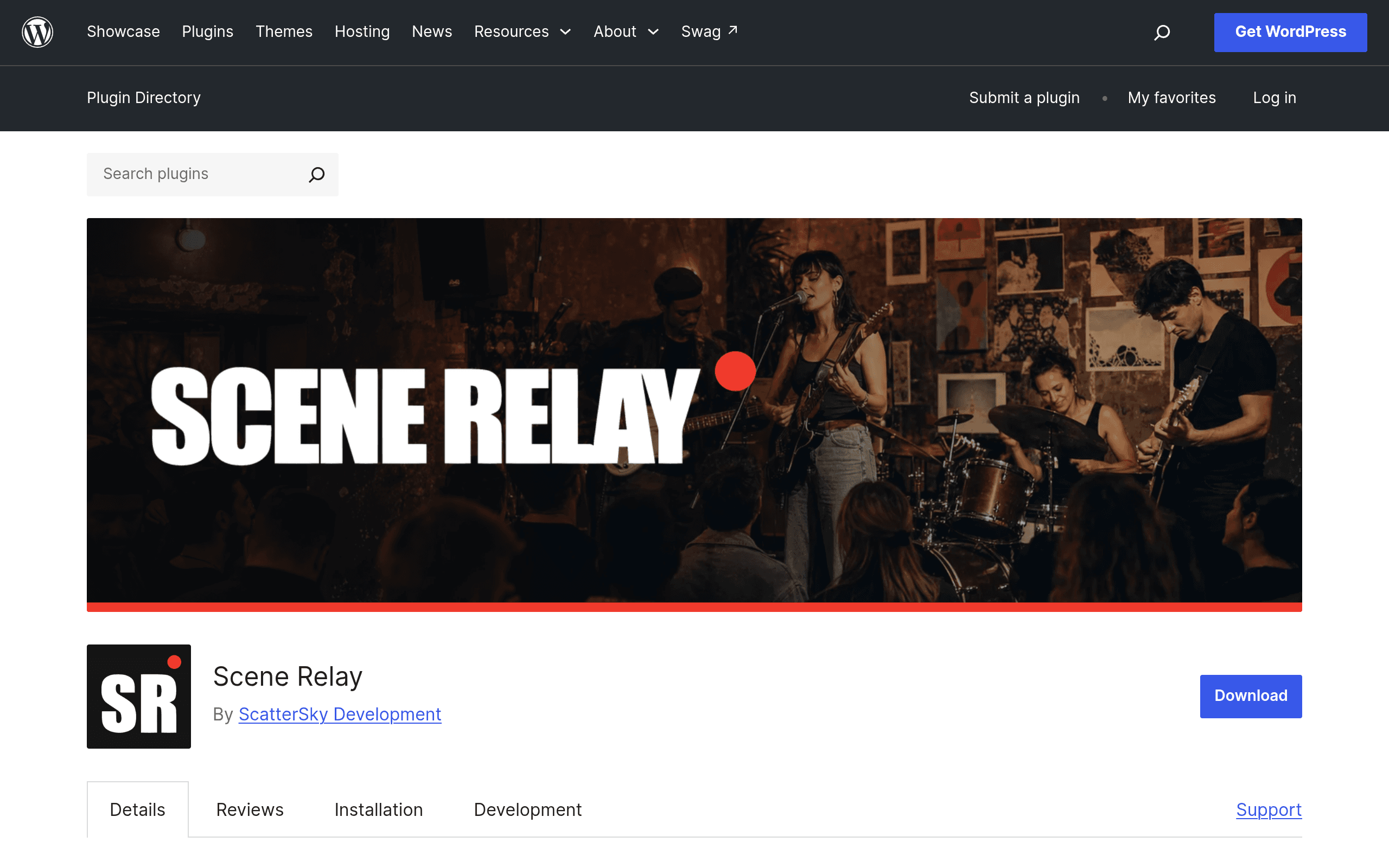 Screenshot of Scene Relay