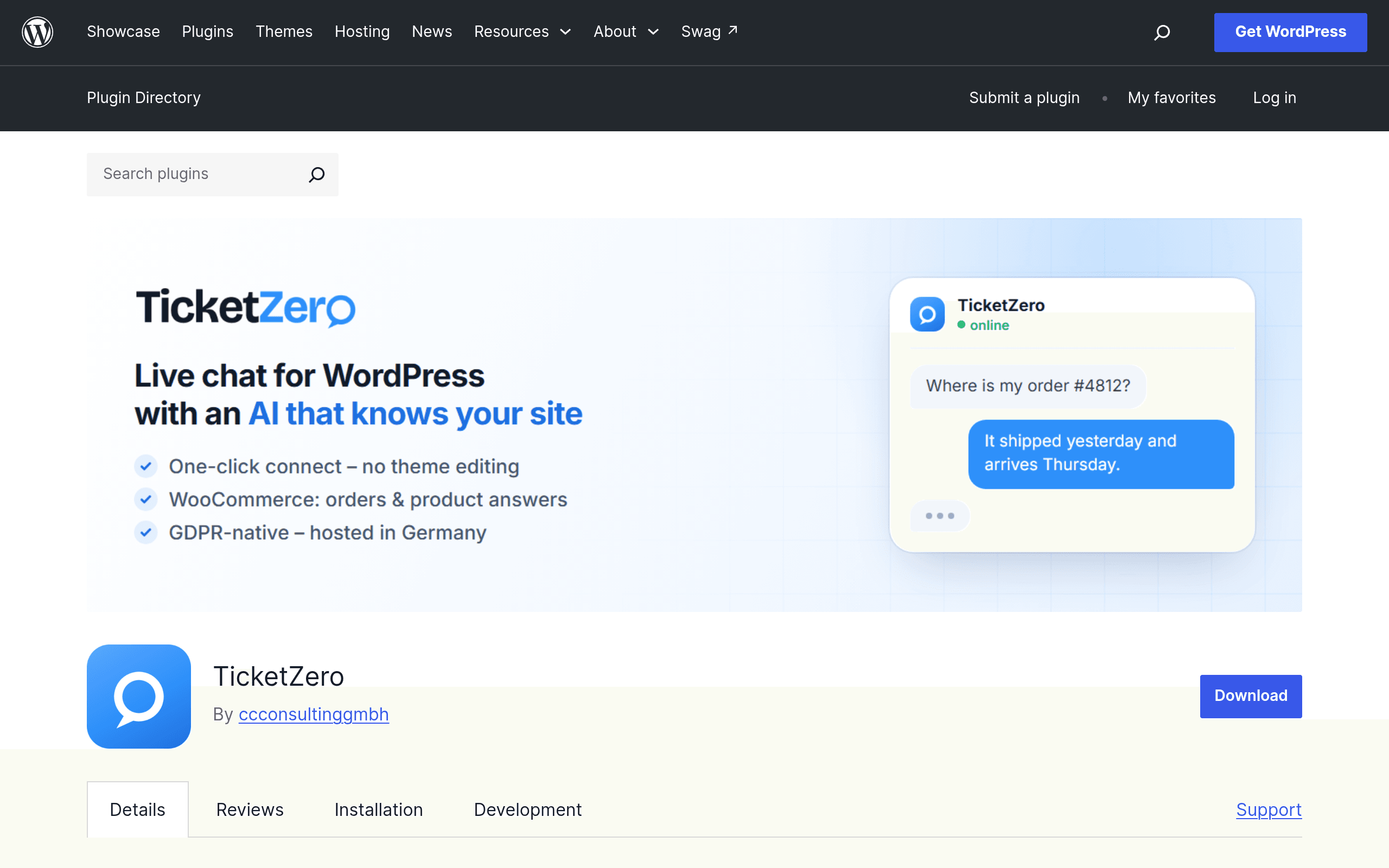 Screenshot of TicketZero