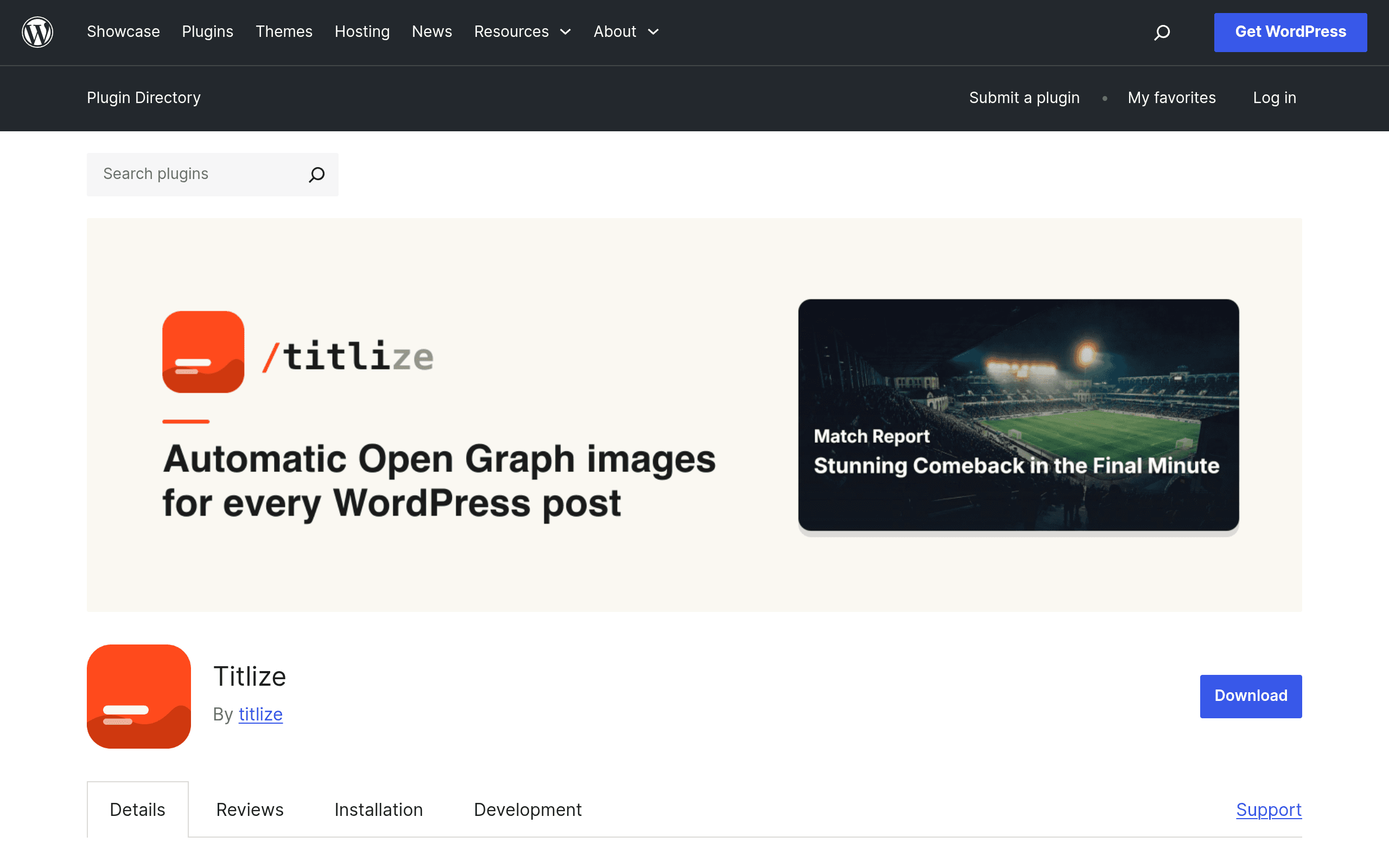 Screenshot of Titlize