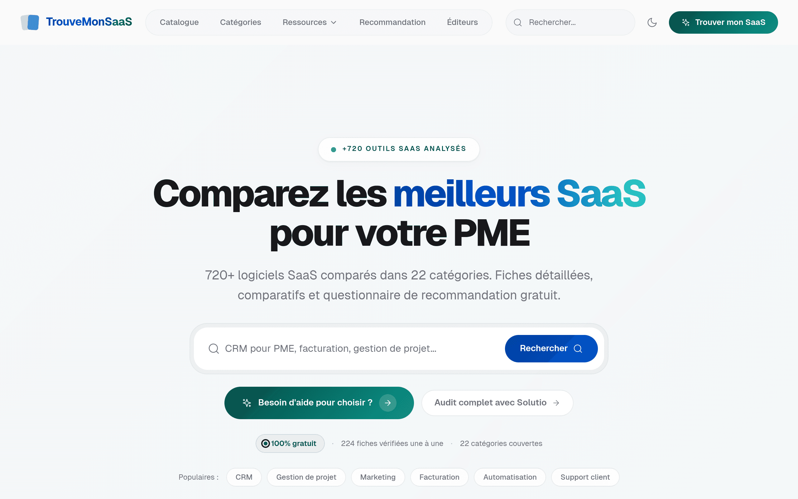 Screenshot of TrouveMonSaaS