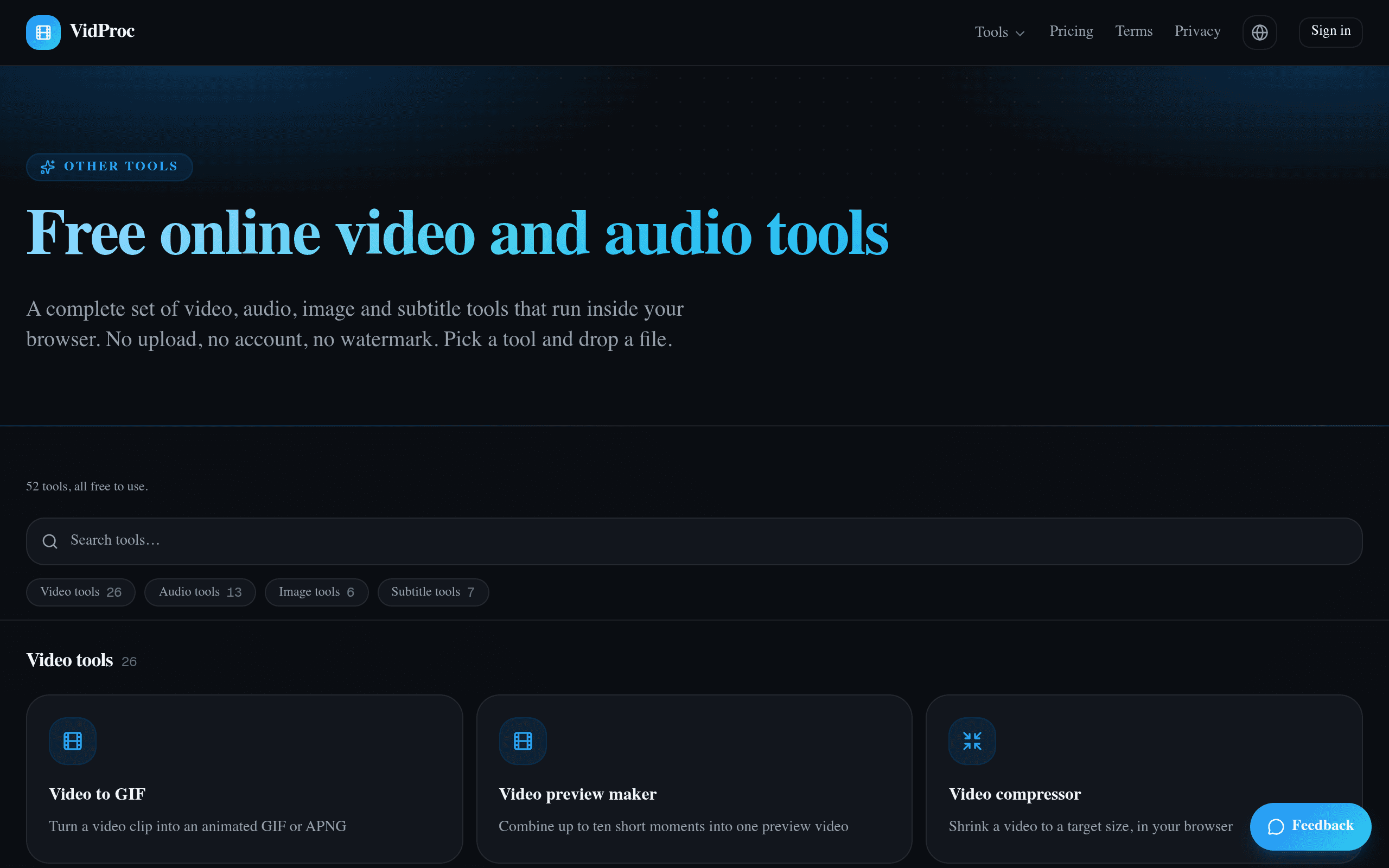 Screenshot of VidProc