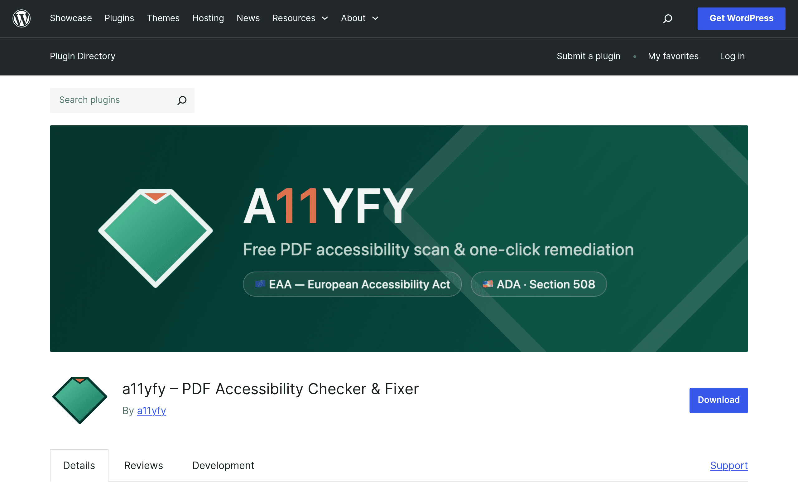 Screenshot of a11yfy – PDF Accessibility Checker & Fixer