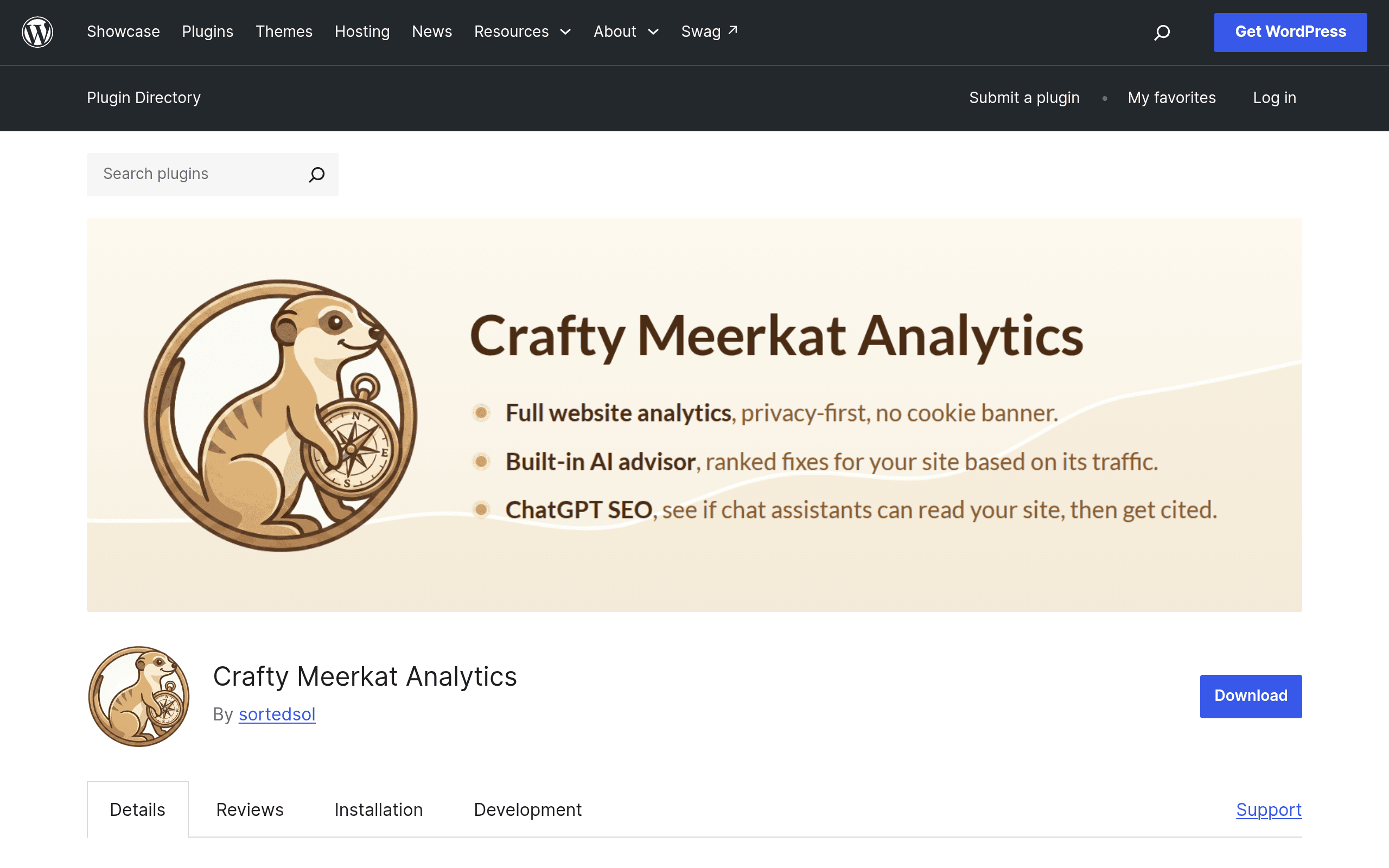 Screenshot of Crafty Meerkat Analytics