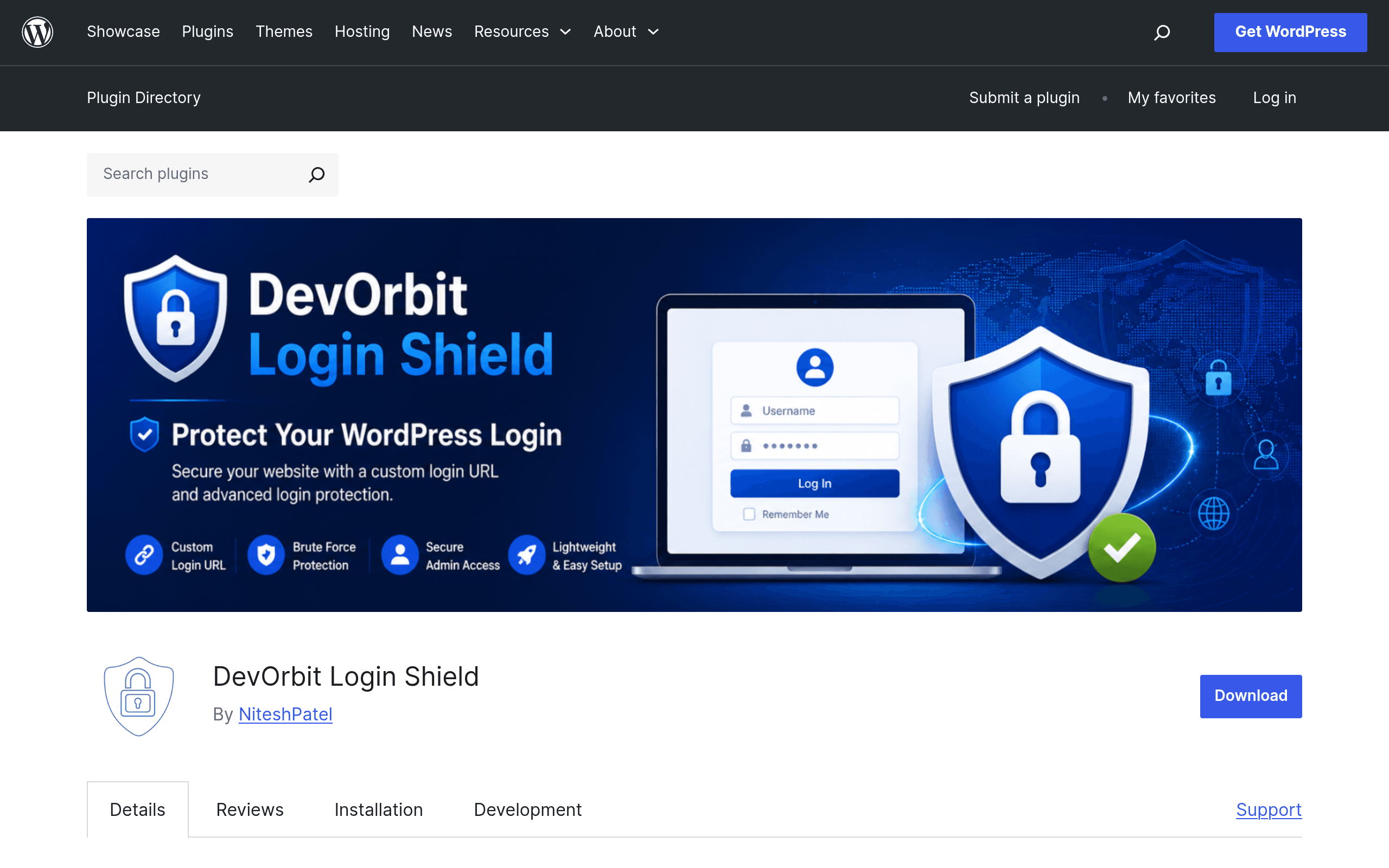 Screenshot of DevOrbit Login Shield