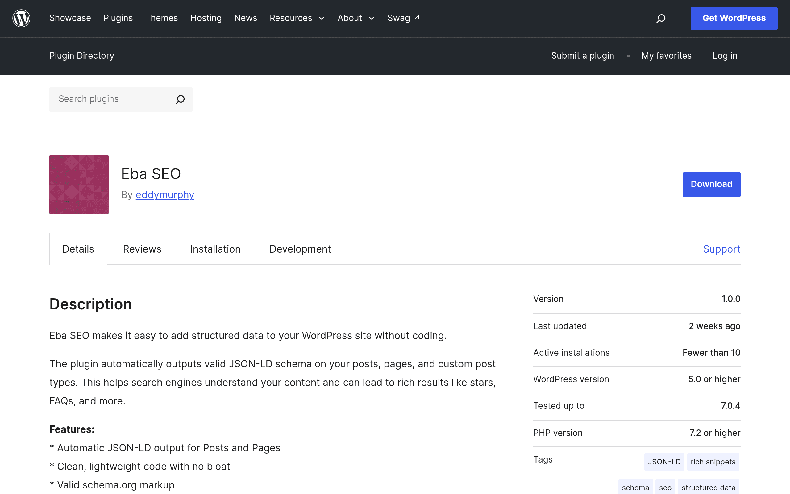 Screenshot of Eba SEO