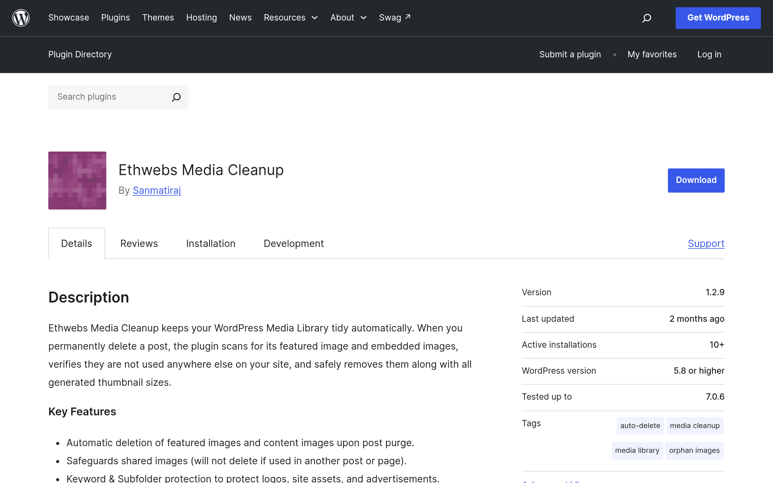 Screenshot of Ethwebs Media Cleanup