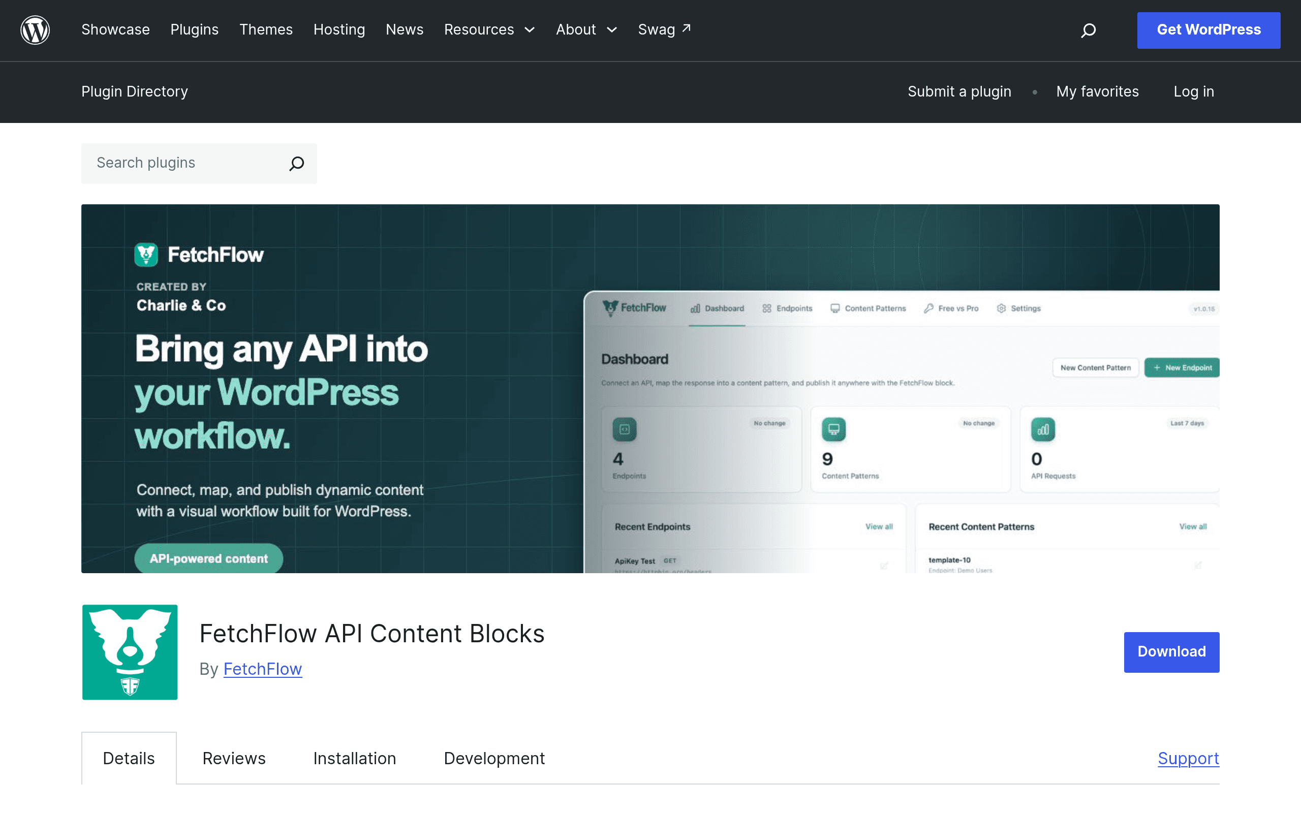 Screenshot of FetchFlow API Content Blocks