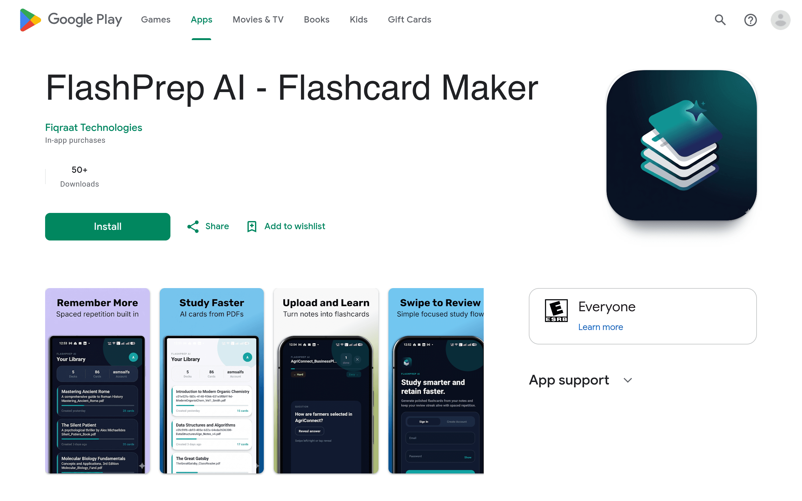 Screenshot of FlashPrep AI