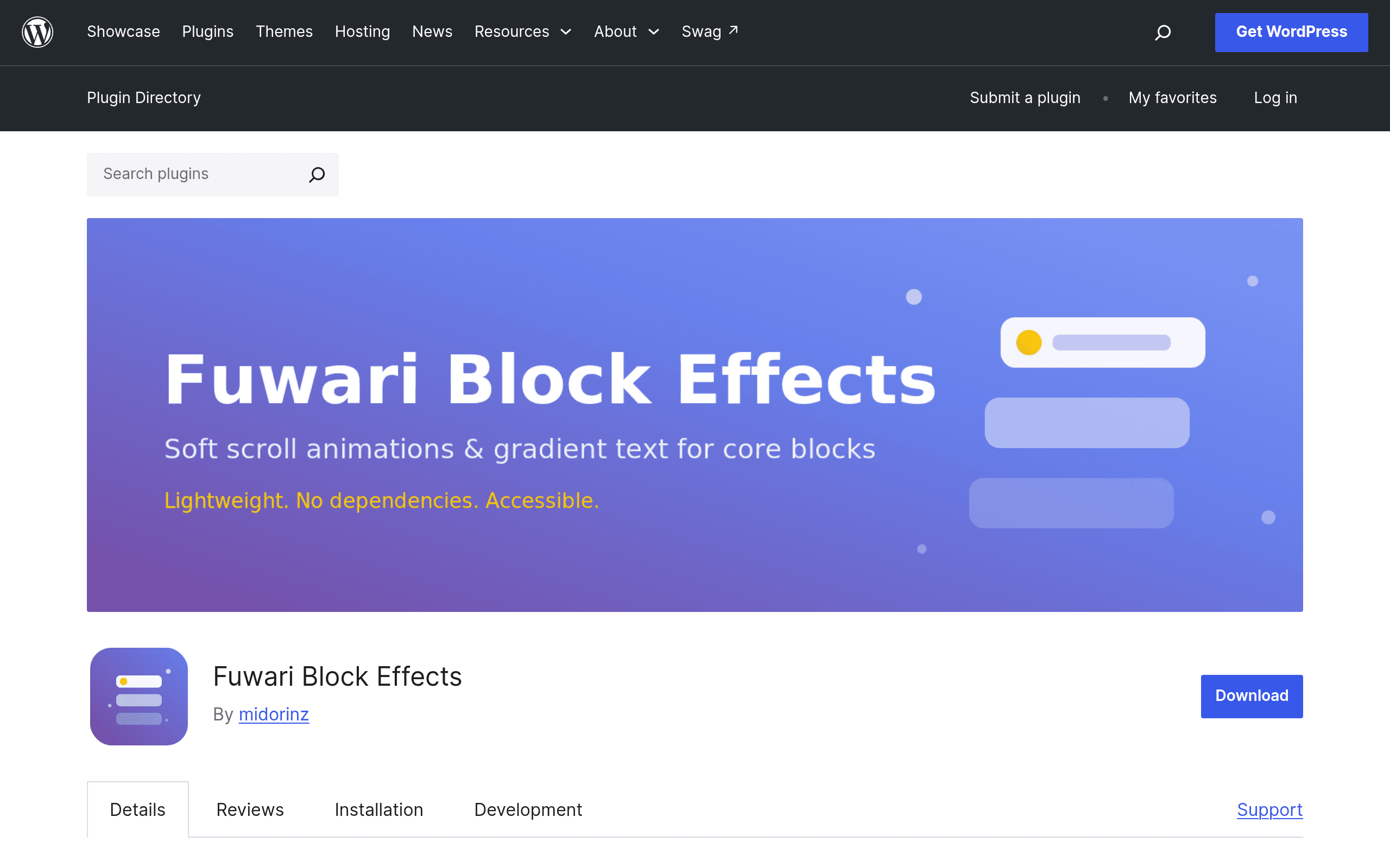 Screenshot of Fuwari Block Effects