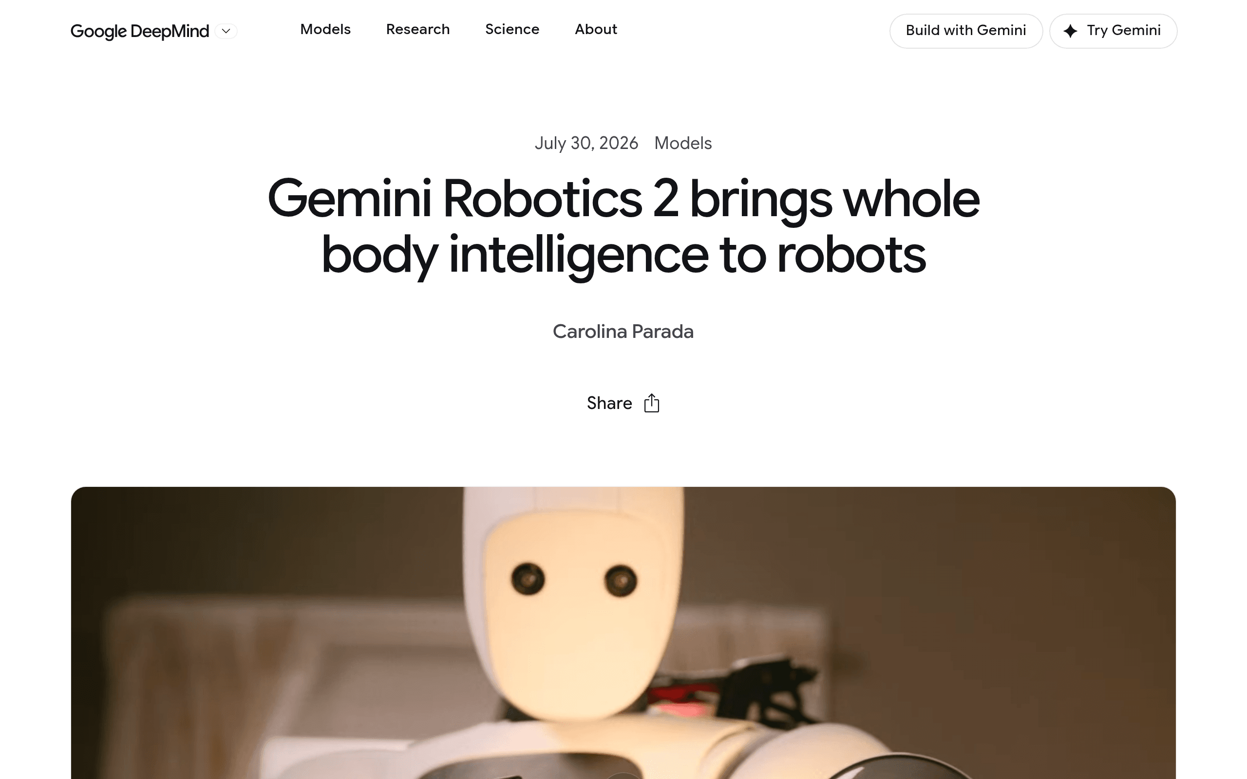 Screenshot of Gemini Robotics 2