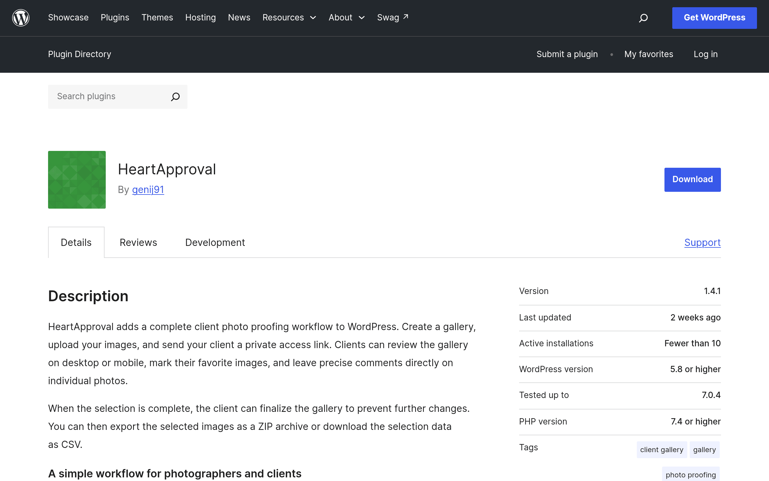 Screenshot of HeartApproval