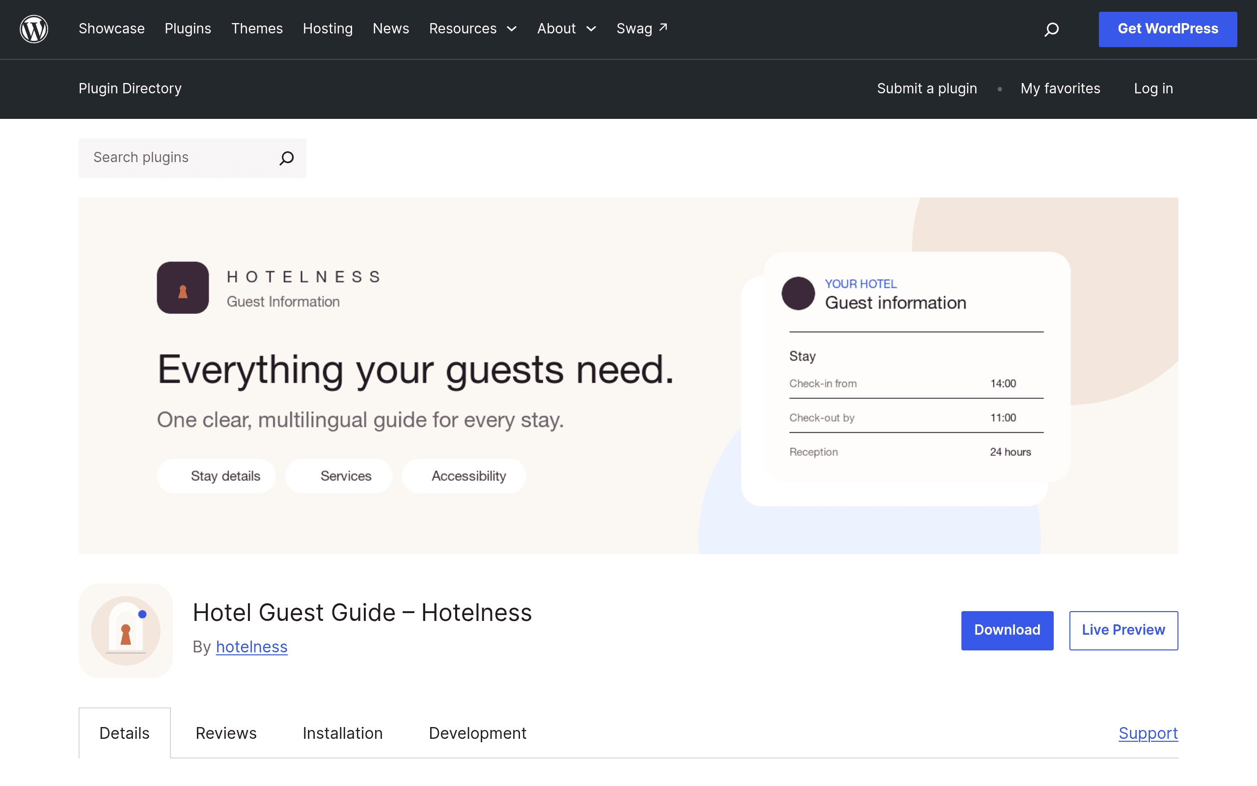 Screenshot of Hotelness Guest Information