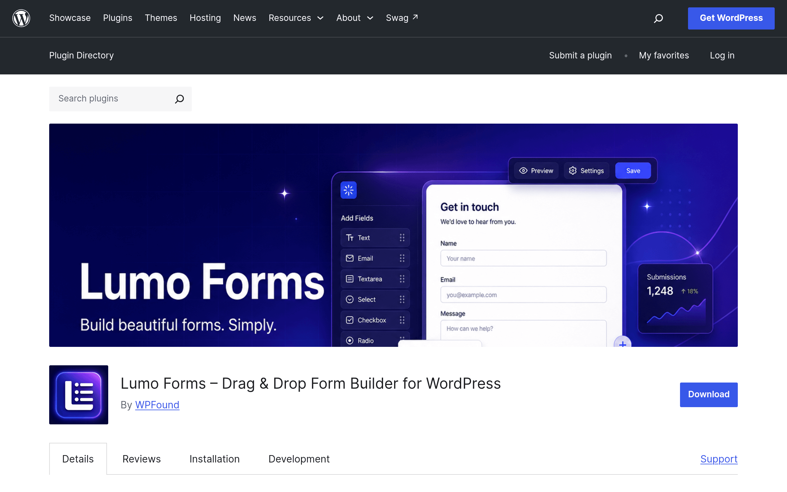 Screenshot of Lumo Forms – Drag & Drop Form Builder for WordPress