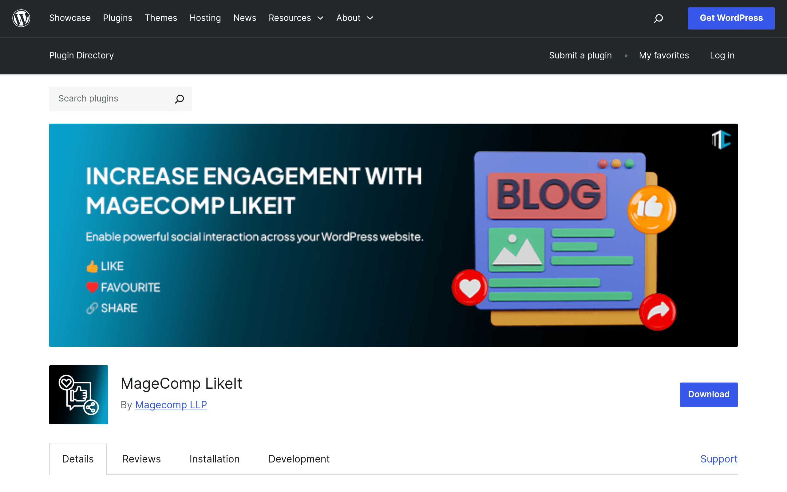 Screenshot of MageComp LikeIt