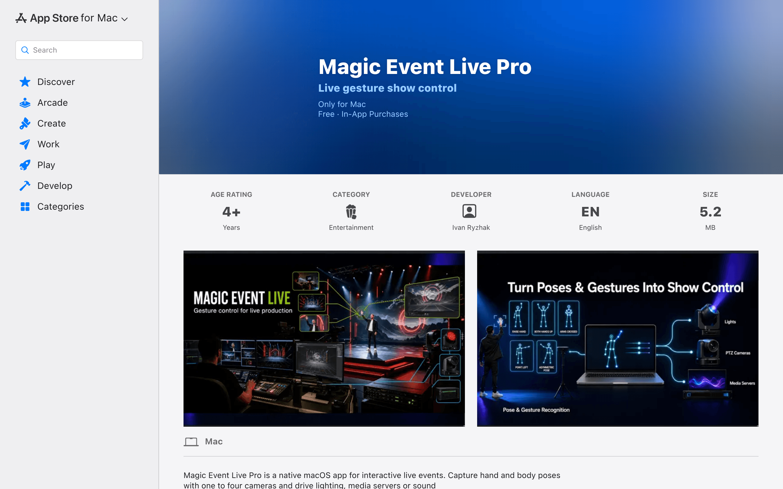 Screenshot of Magic Event Live Pro