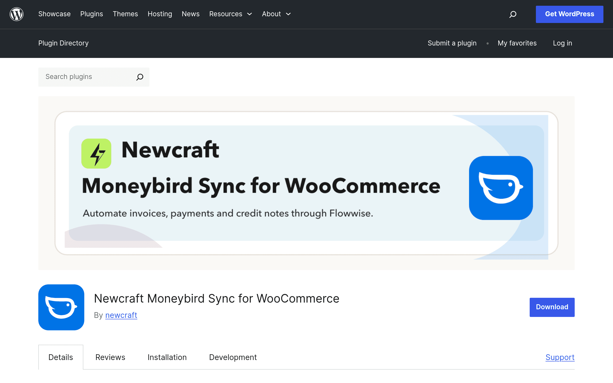 Screenshot of Newcraft Moneybird Sync for WooCommerce