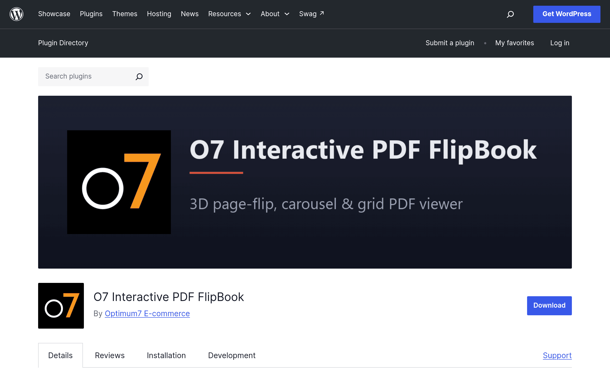 Screenshot of O7 Interactive PDF FlipBook