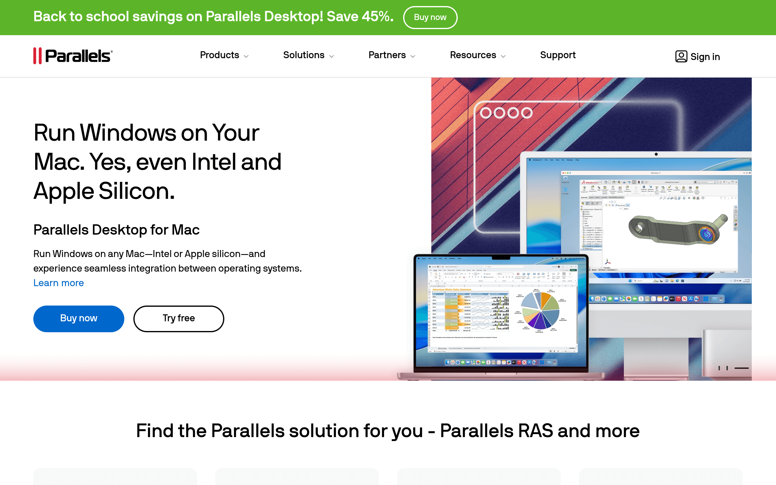 Screenshot of Parallels