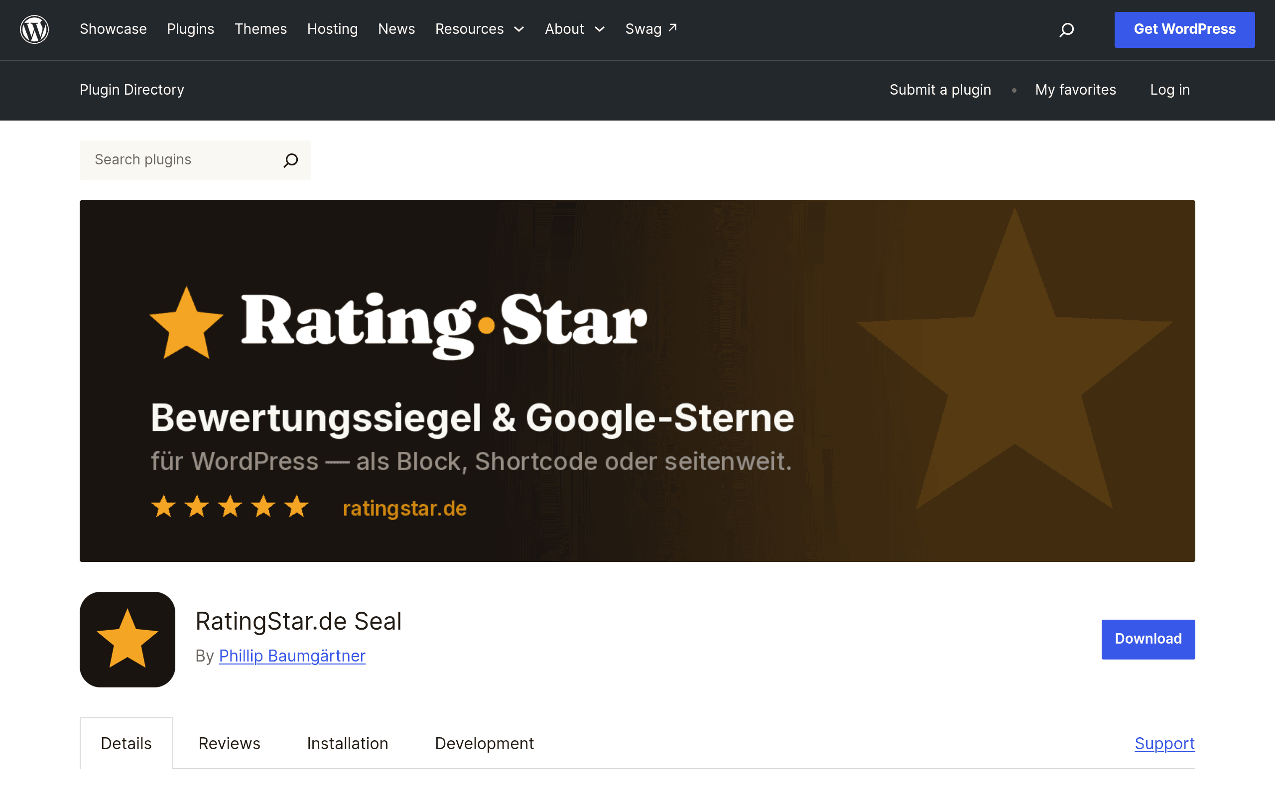 Screenshot of RatingStar.de Seal