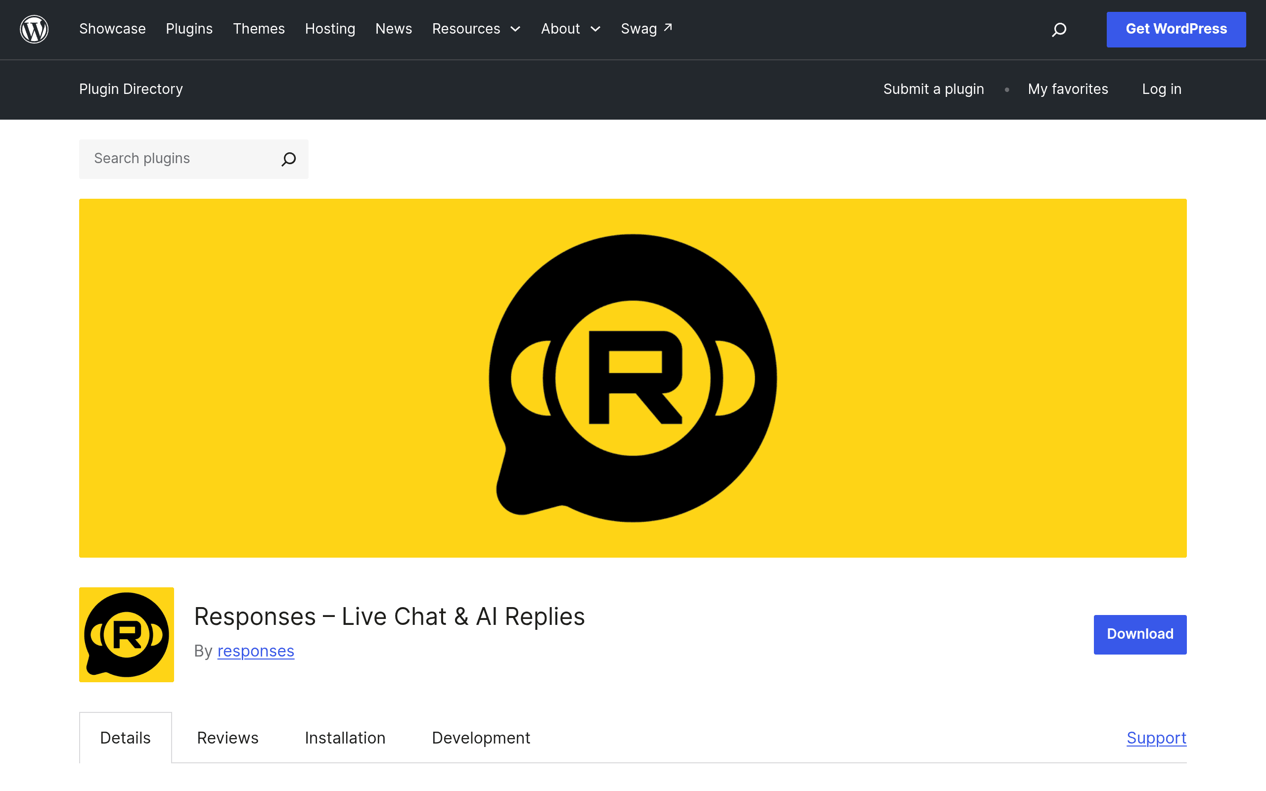 Screenshot of Responses – Live Chat & AI Replies