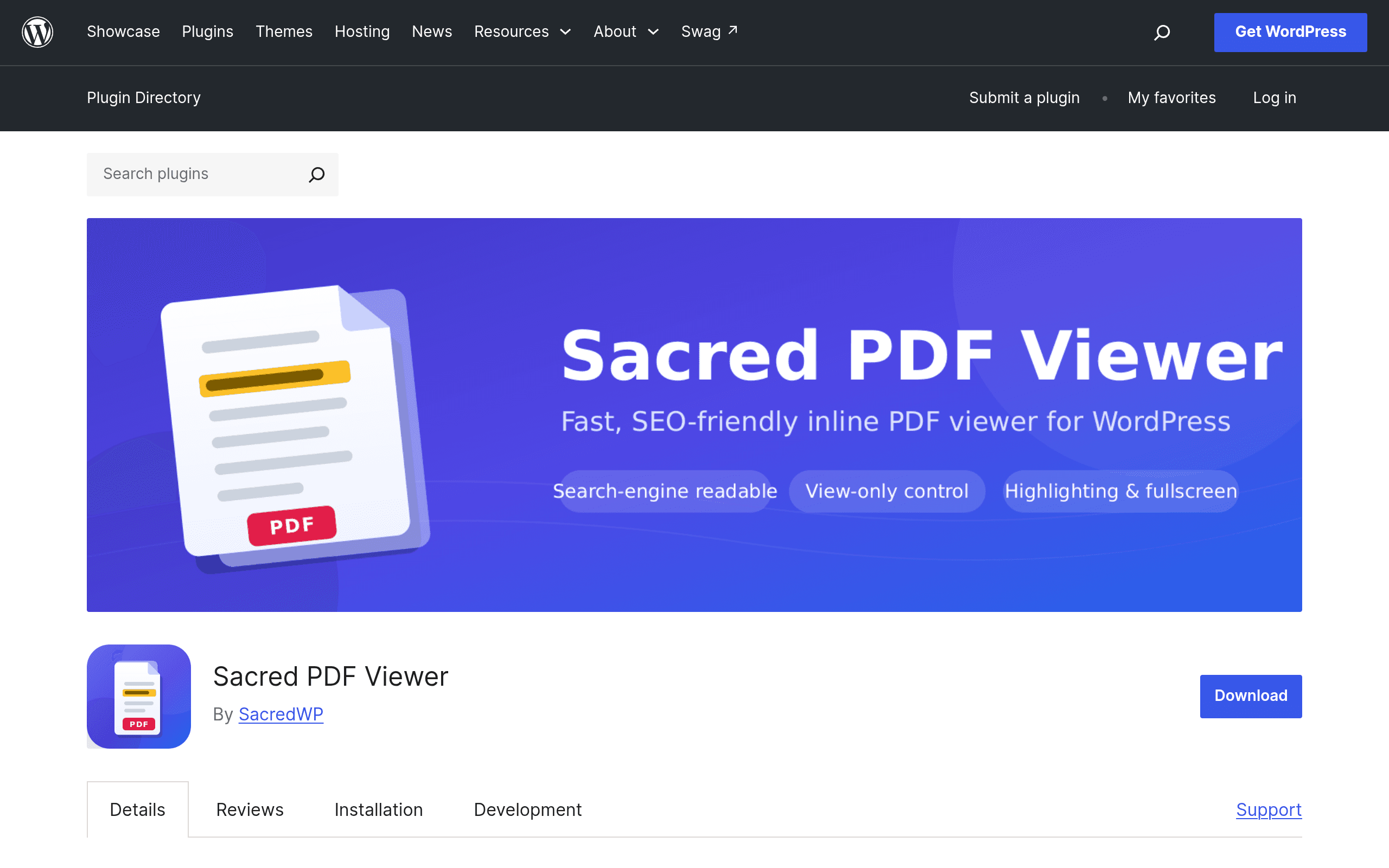 Screenshot of Sacred PDF Viewer