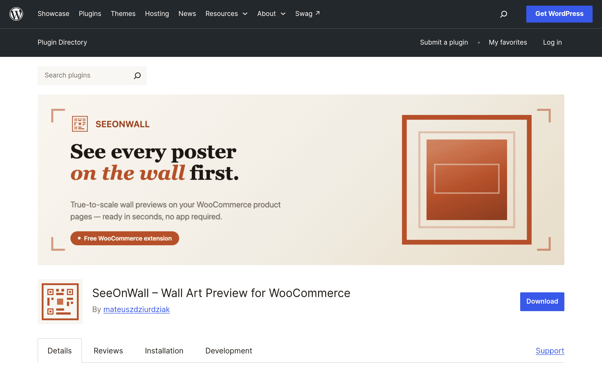 Screenshot of SeeOnWall for WooCommerce