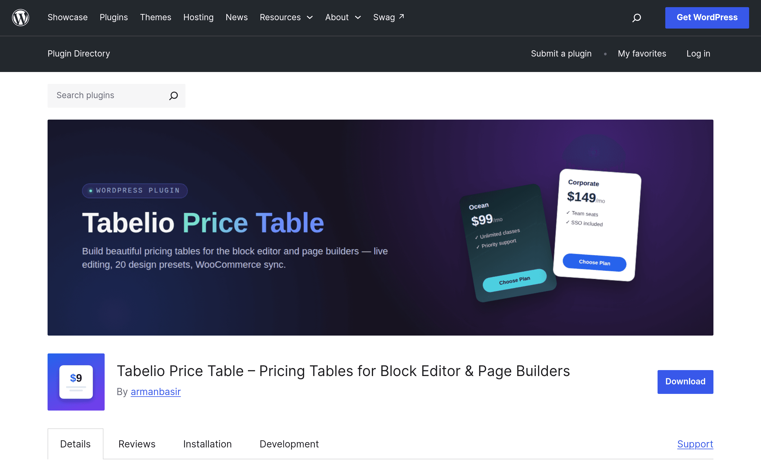 Screenshot of Tabelio Price Table – Pricing Tables for Block Editor & Page Builders