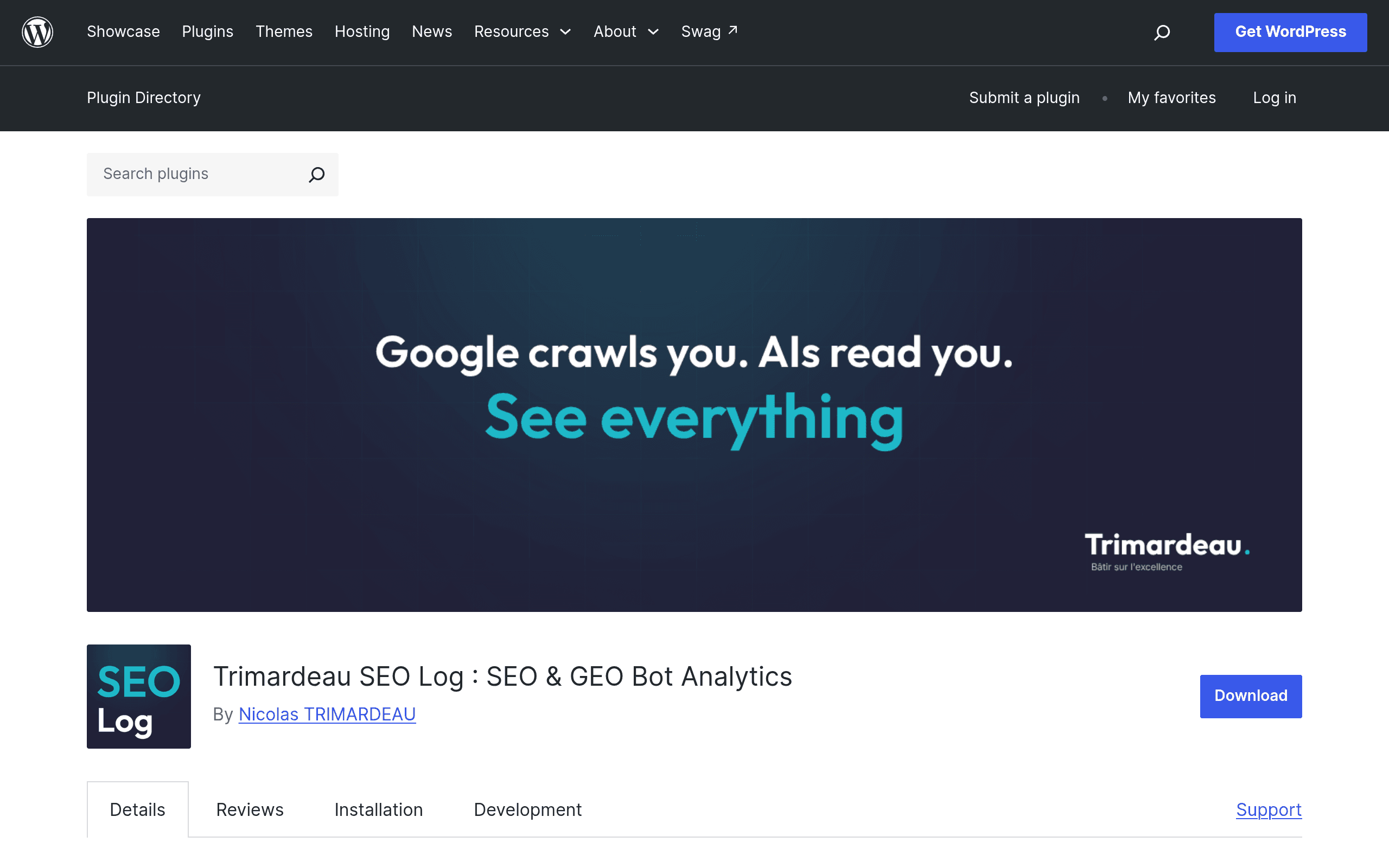 Screenshot of Trimardeau SEO Log