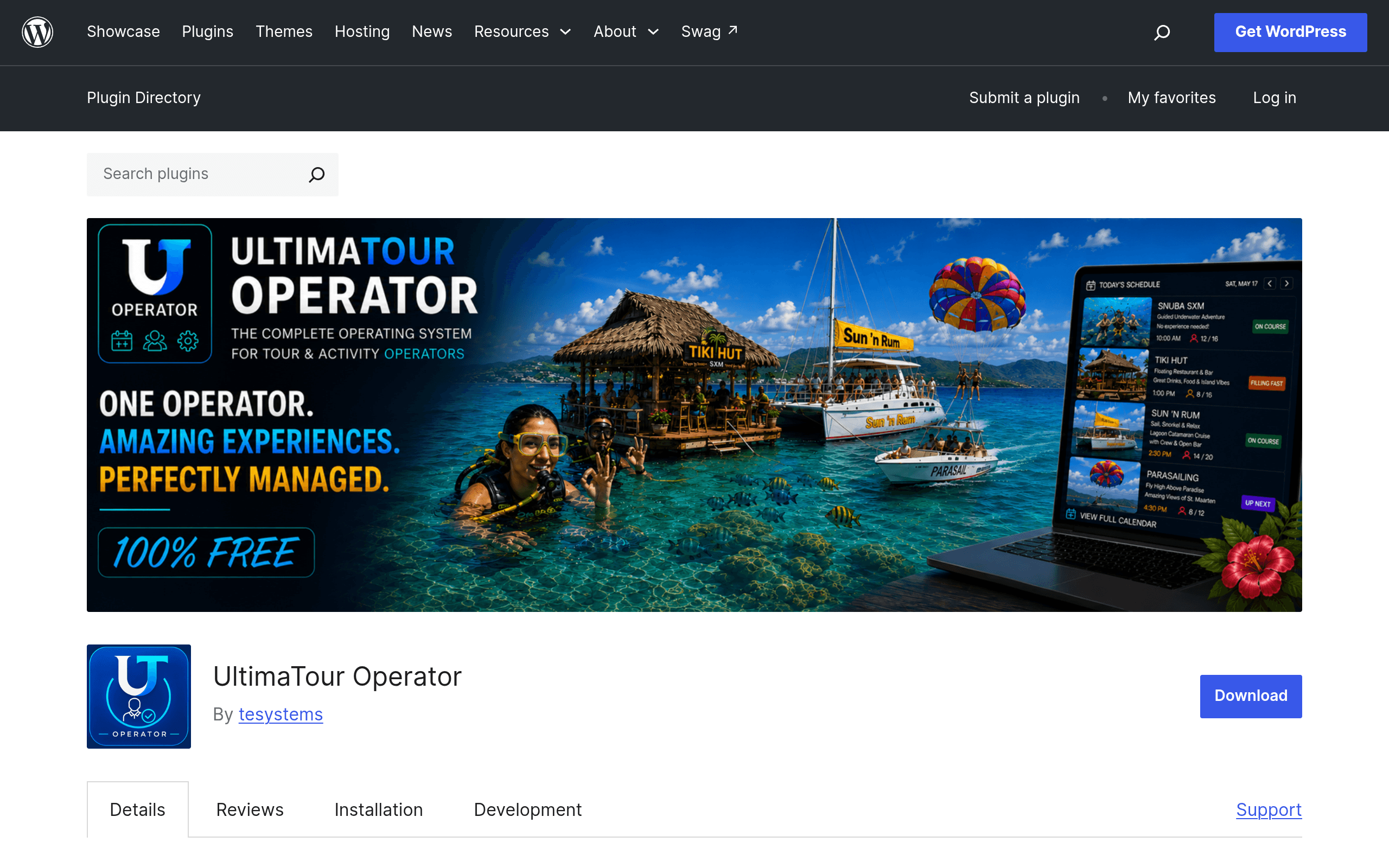 Screenshot of UltimaTour Operator
