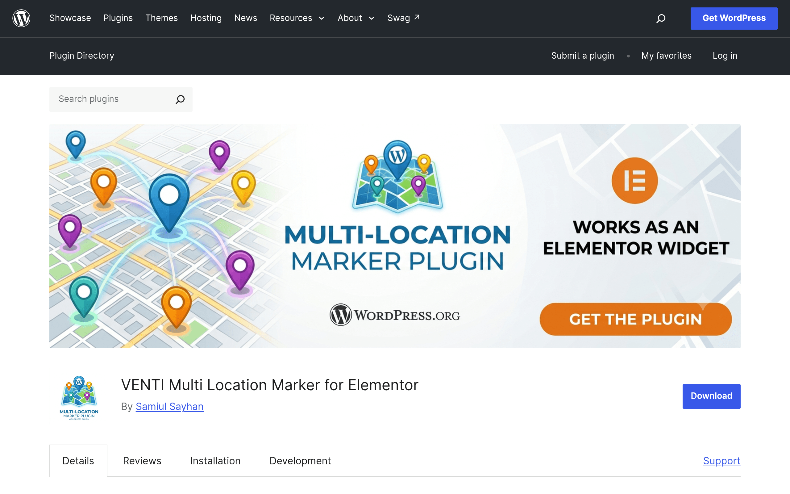 Screenshot of VENTI Multi Location Marker for Elementor