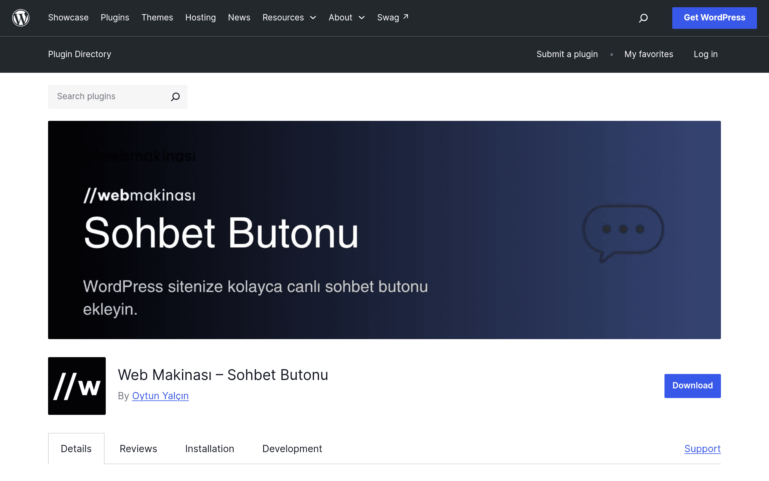 Screenshot of Web Makinası – Sohbet Butonu