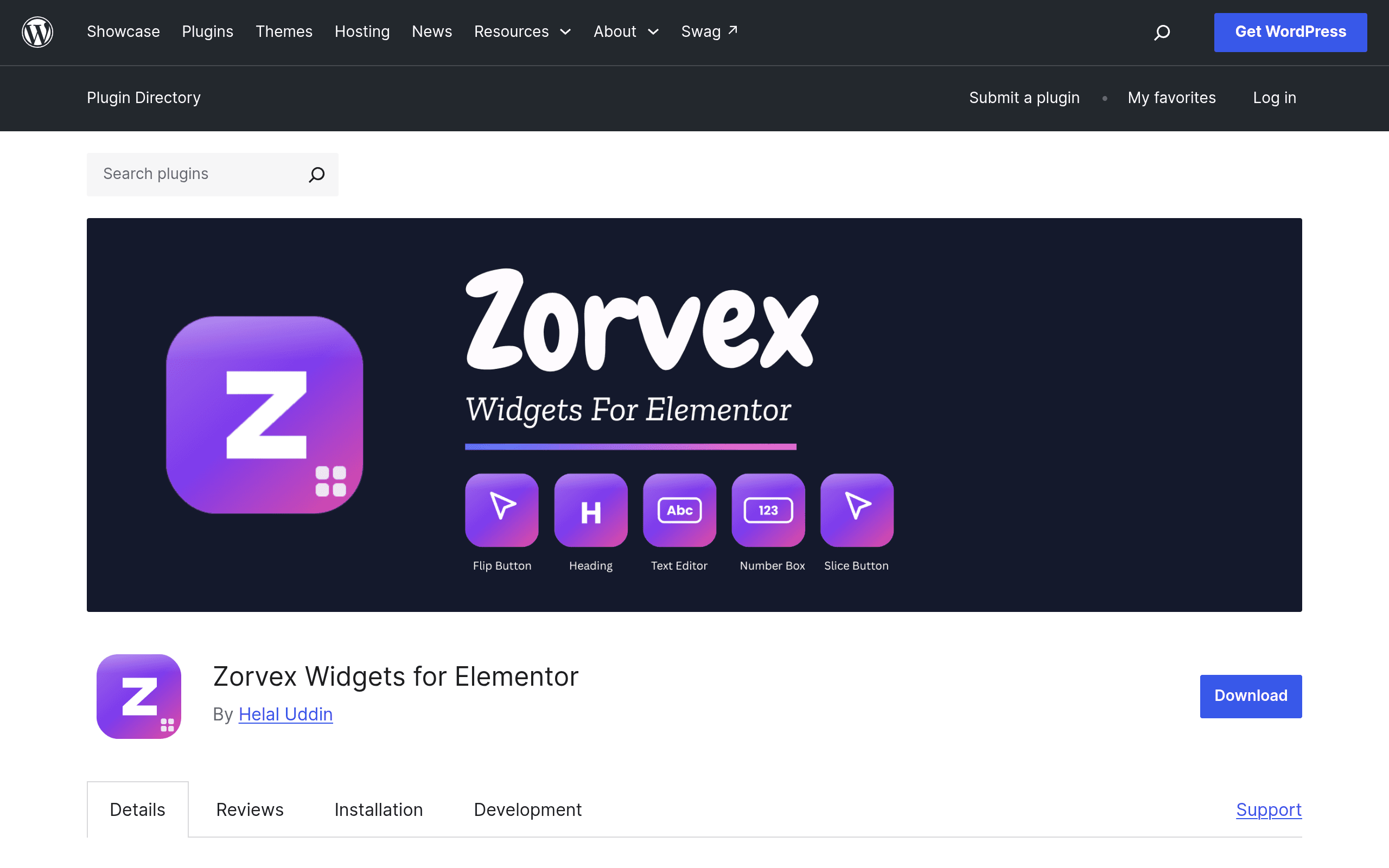 Screenshot of Zorvex Widgets for Elementor